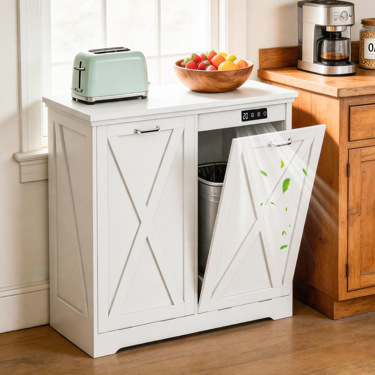 Double Tilt Out Trash Can Cabinet with Deodorising Function