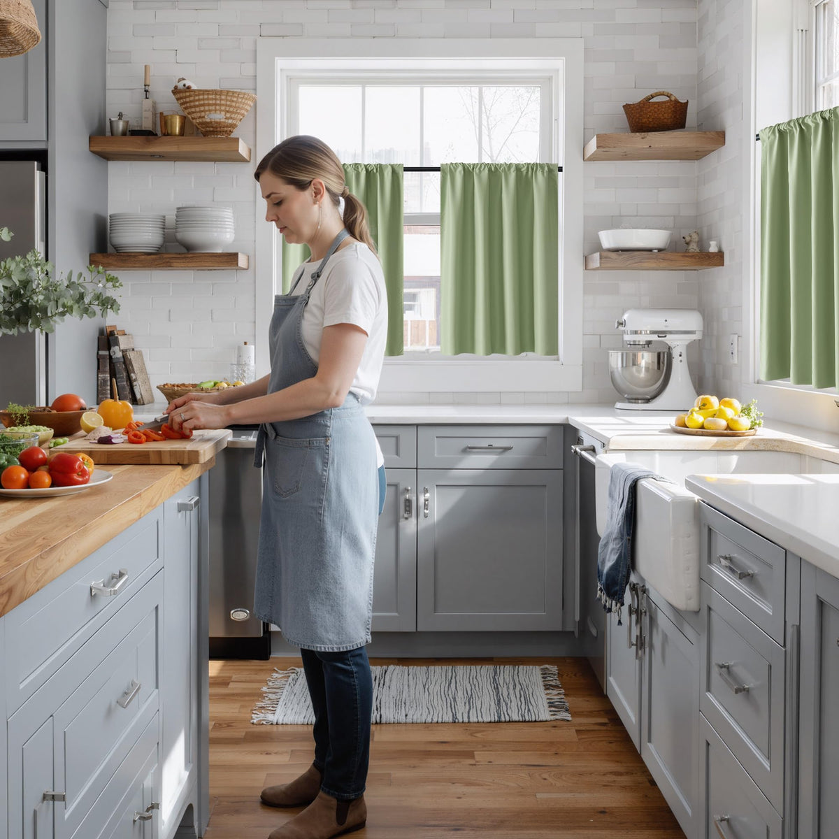 100% Blackout Short Curtains for Small Window (2 Count)