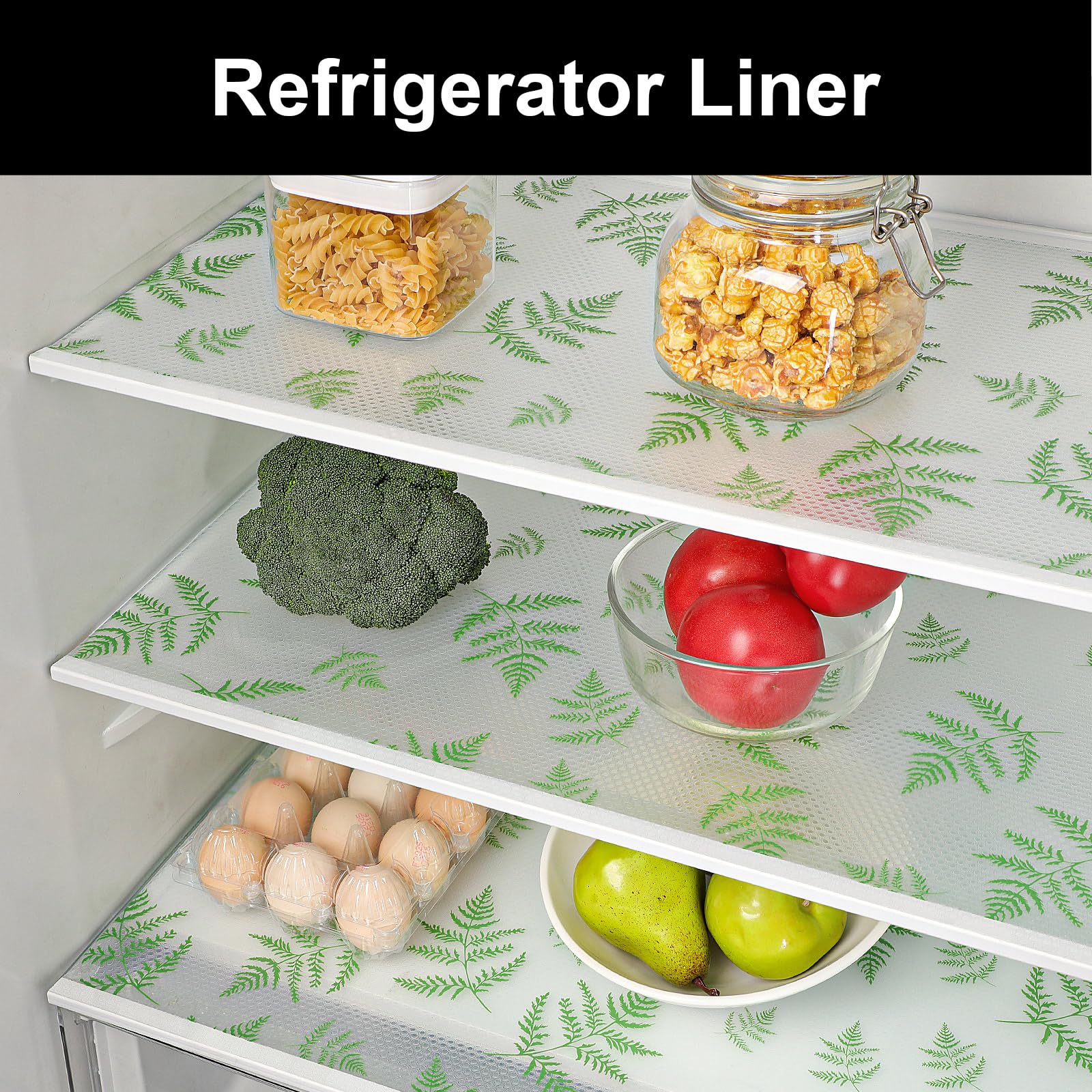 Fridge Liners Shelf Liner for Kitchen Cabinets Refrigerator Liners Waterproof & Oil (424.8 sq inches)