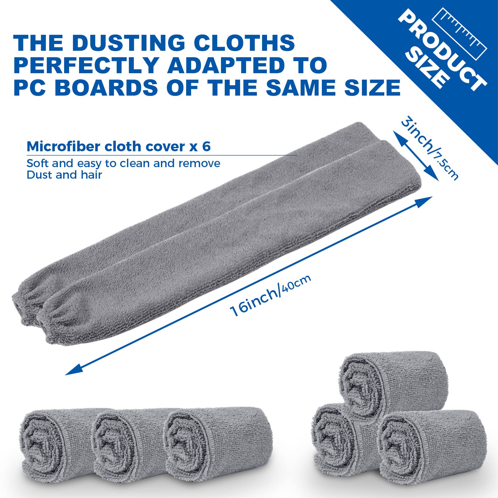 6pcs Dusters Replacement Cloth Retractable Gap Dust Cleaner Cloths (6 Count)
