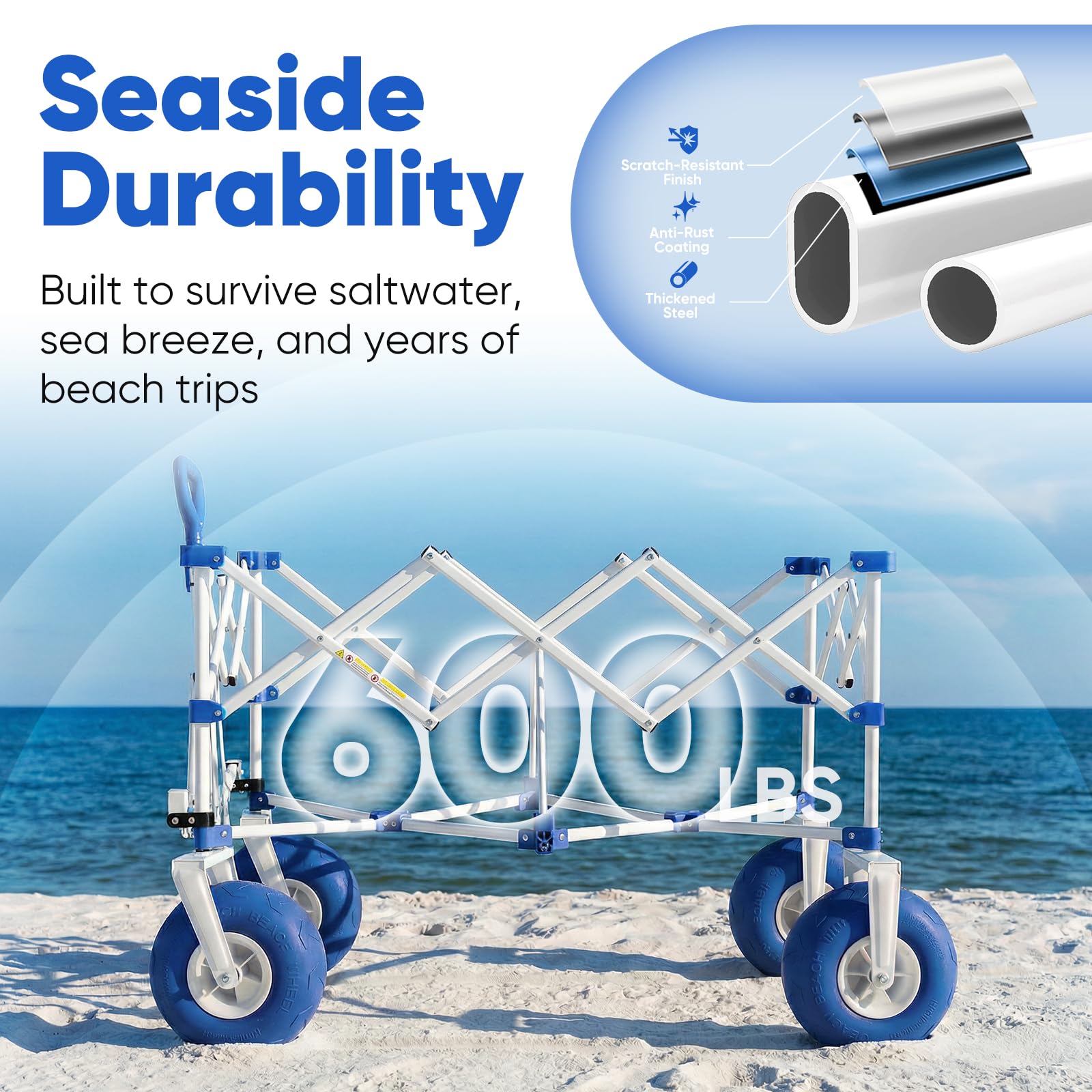 Heavy Duty Beach Wagon with 9" Big Sand