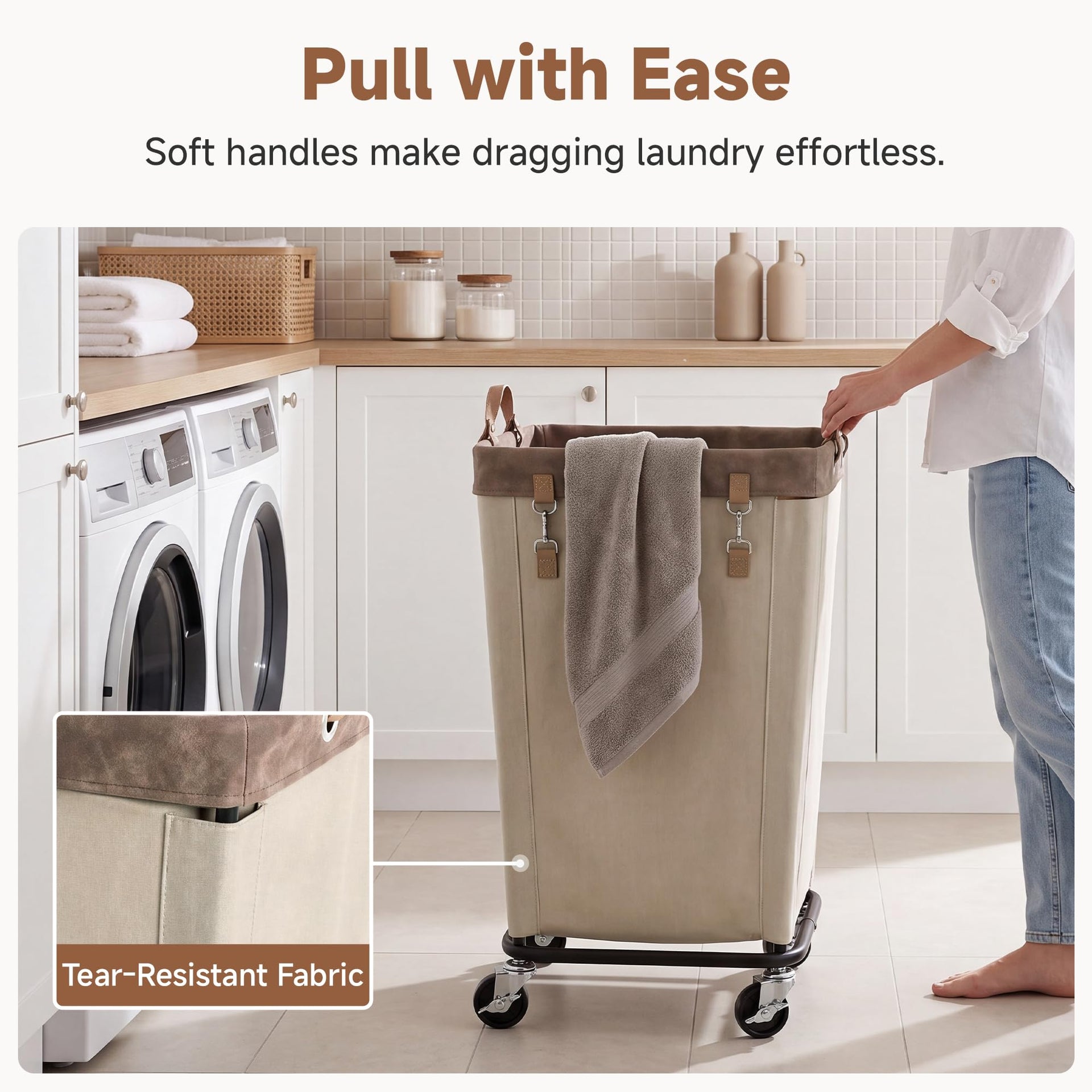 110L Laundry Basket with Wheels