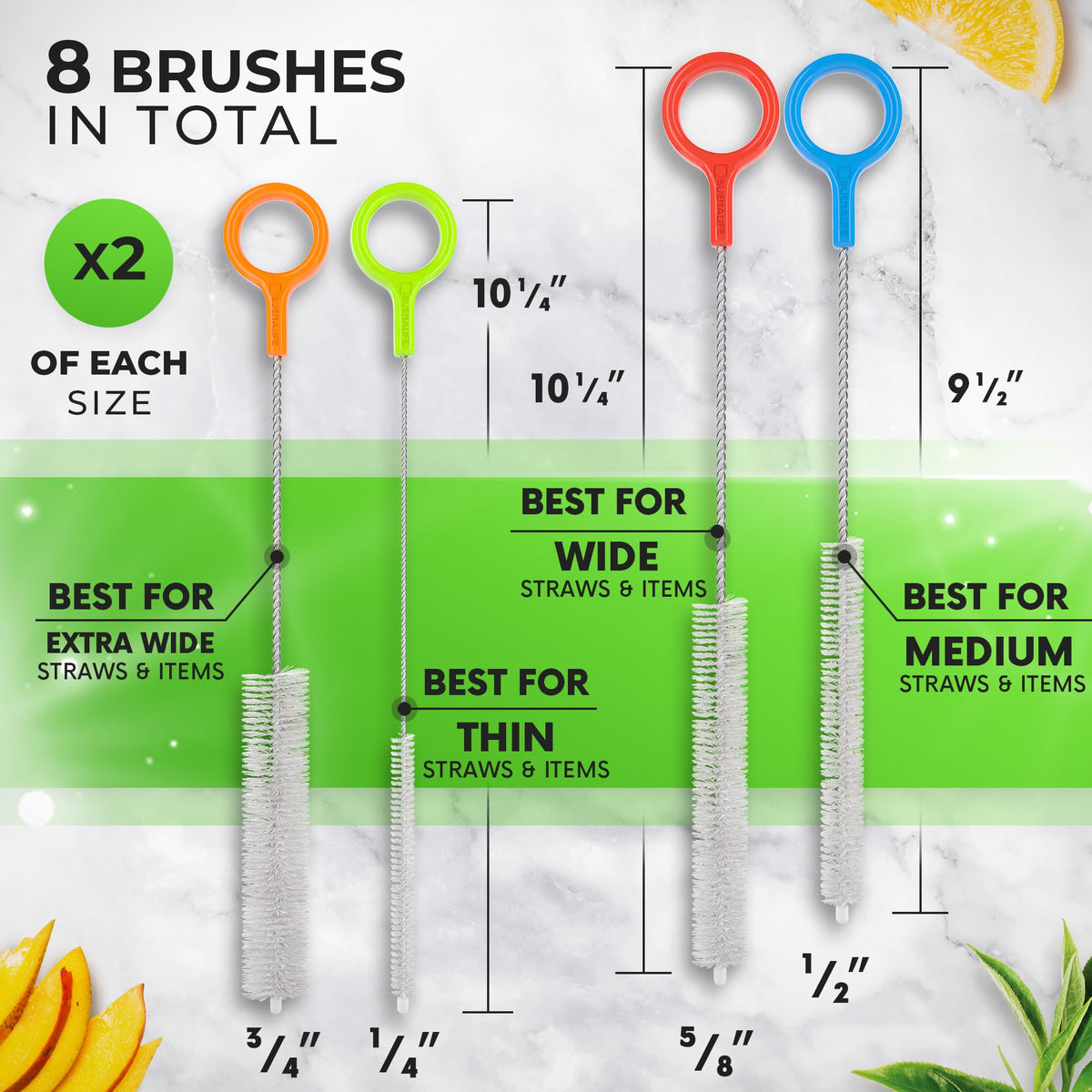 Heavy Duty Cleaning Brushes Set of 8 (8 Count)