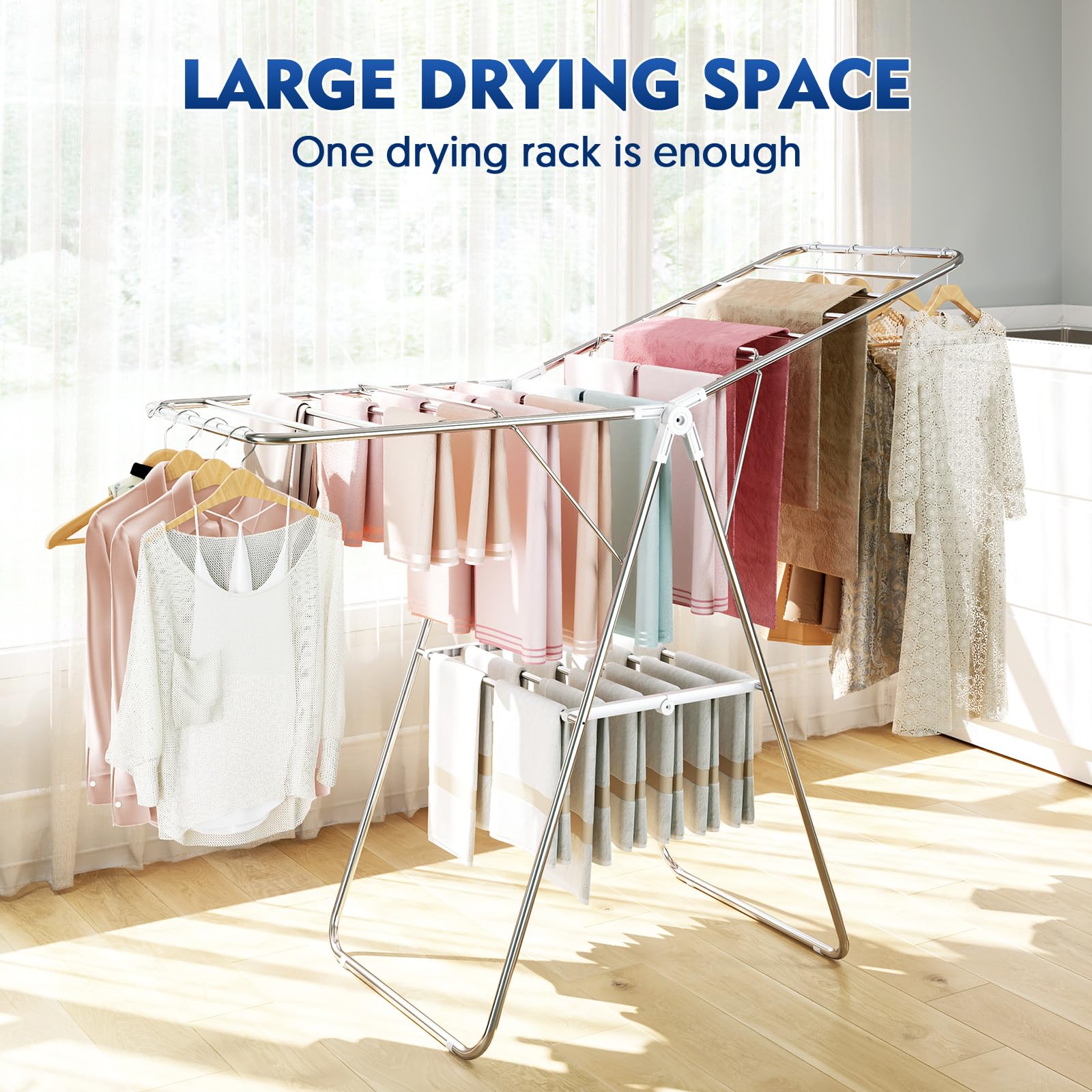 Large Stainless Steel Clothes Drying Rack