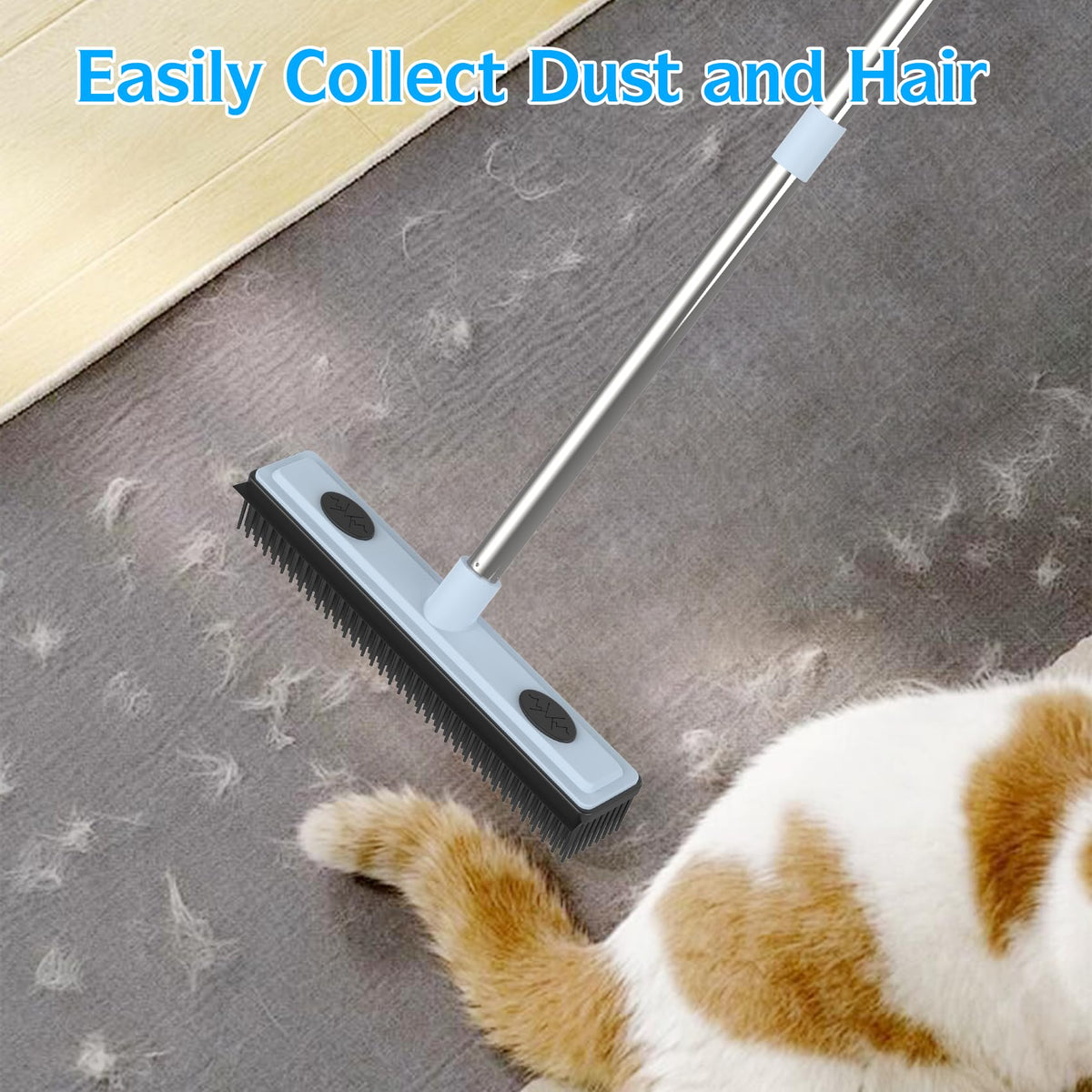 Rubber Broom Carpet Rake for Pet Hair Removal
