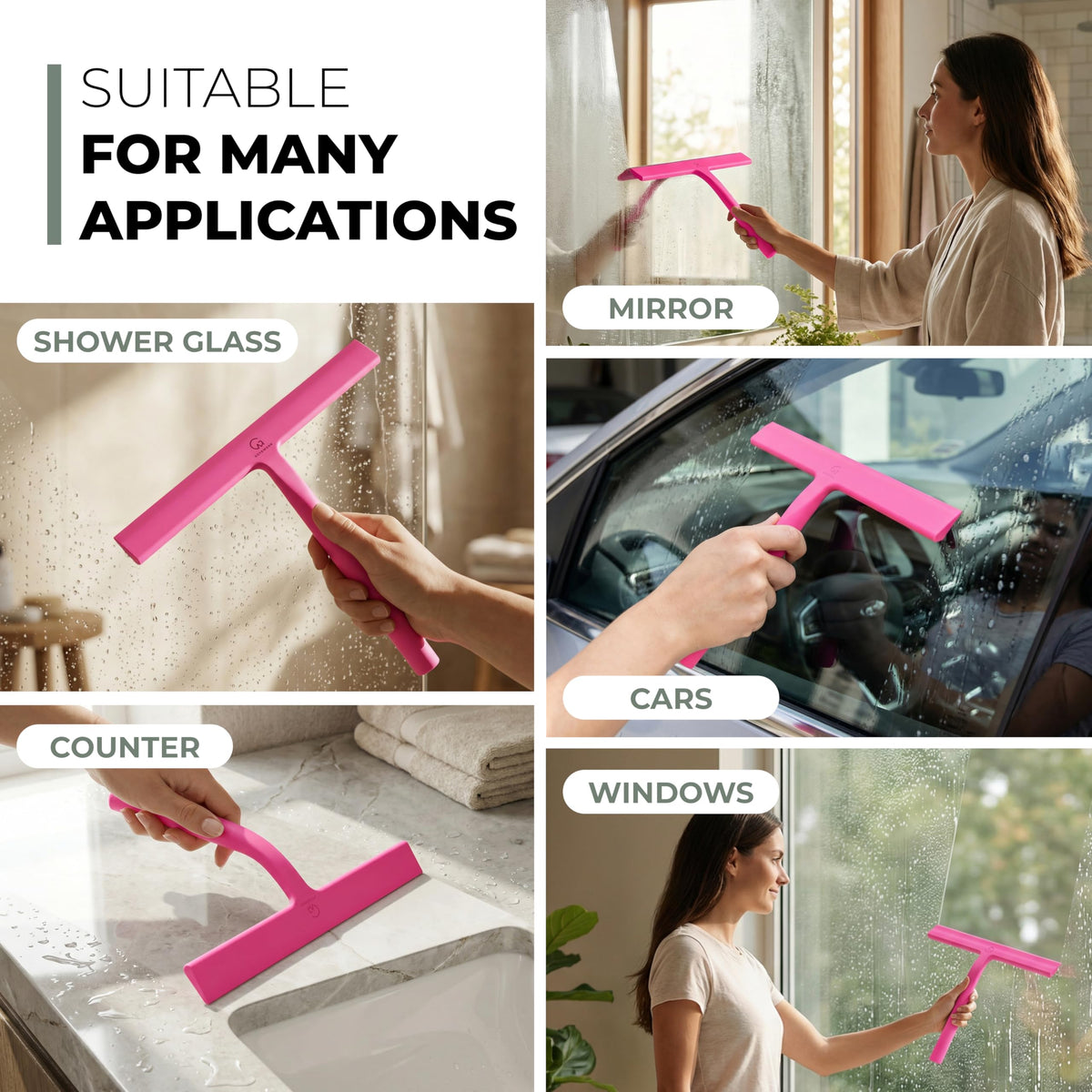 Silicone Shower Squeegee with 3