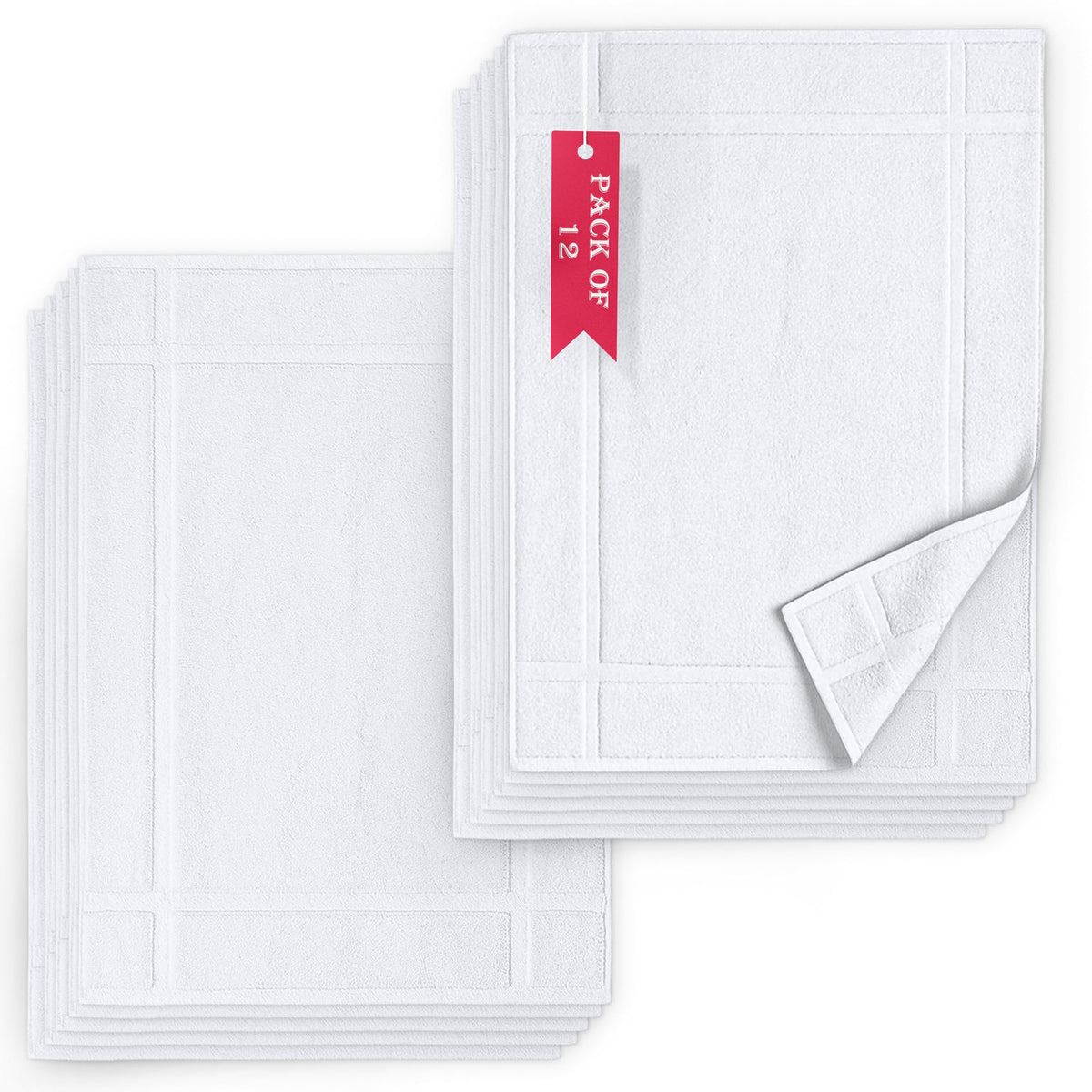 Pack of 12 100% Cotton Bath Mat 20x30 inches (12 Count)