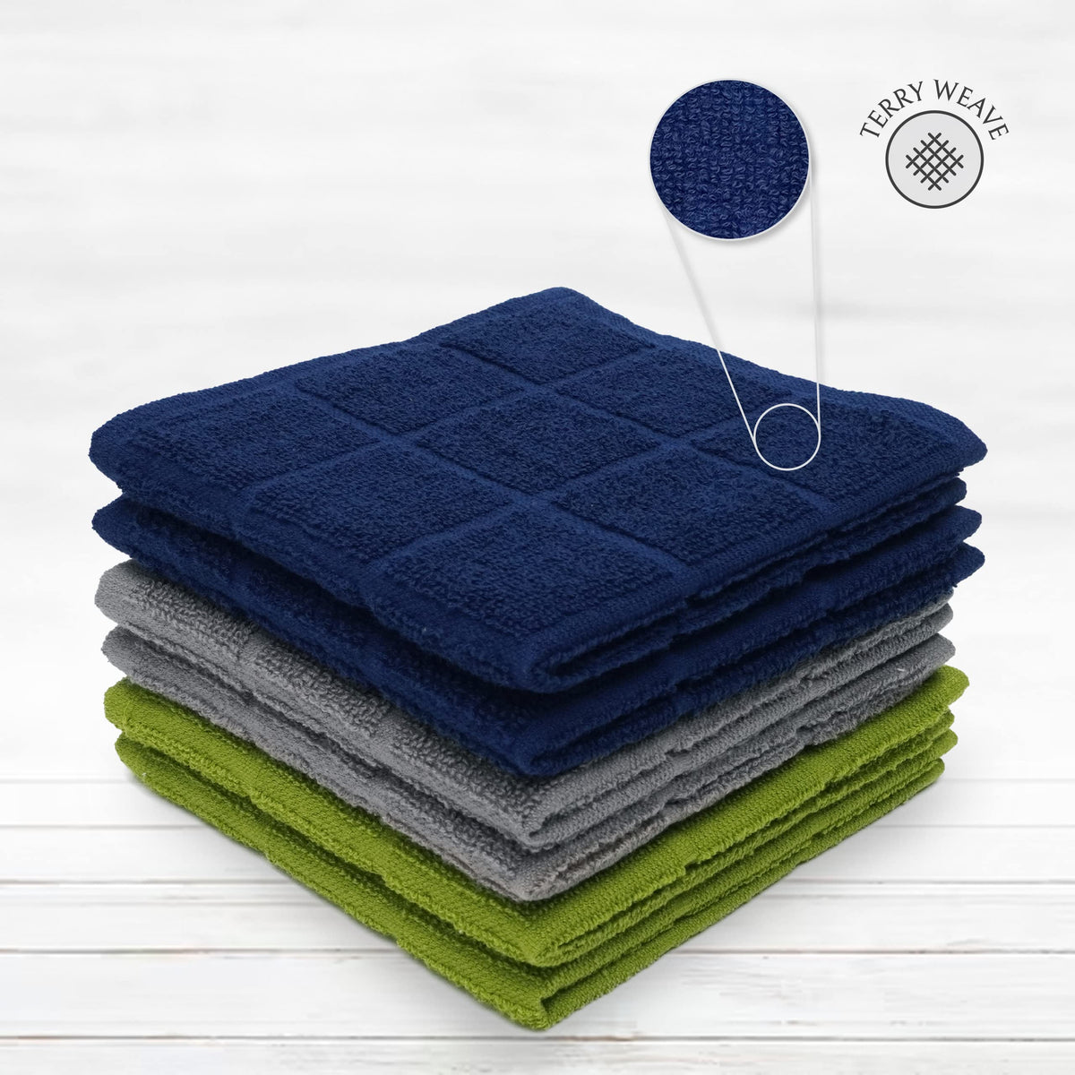 100% Cotton Terry Dish Cloth & Dish Towel (6 Count)