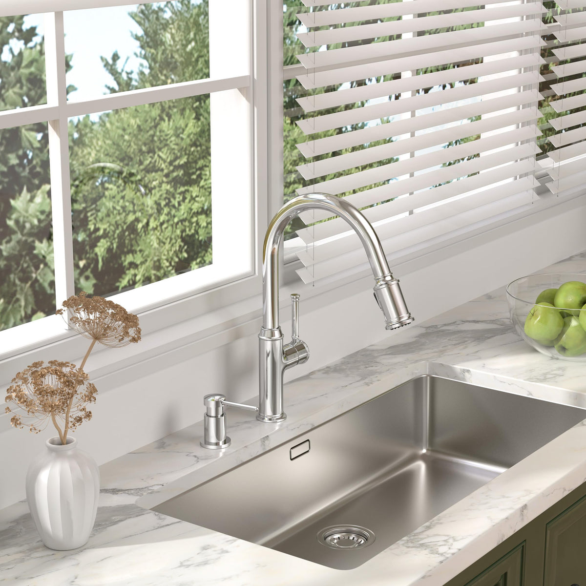 Chrome Soap Dispenser for Kitchen Sink (18 Ounce)