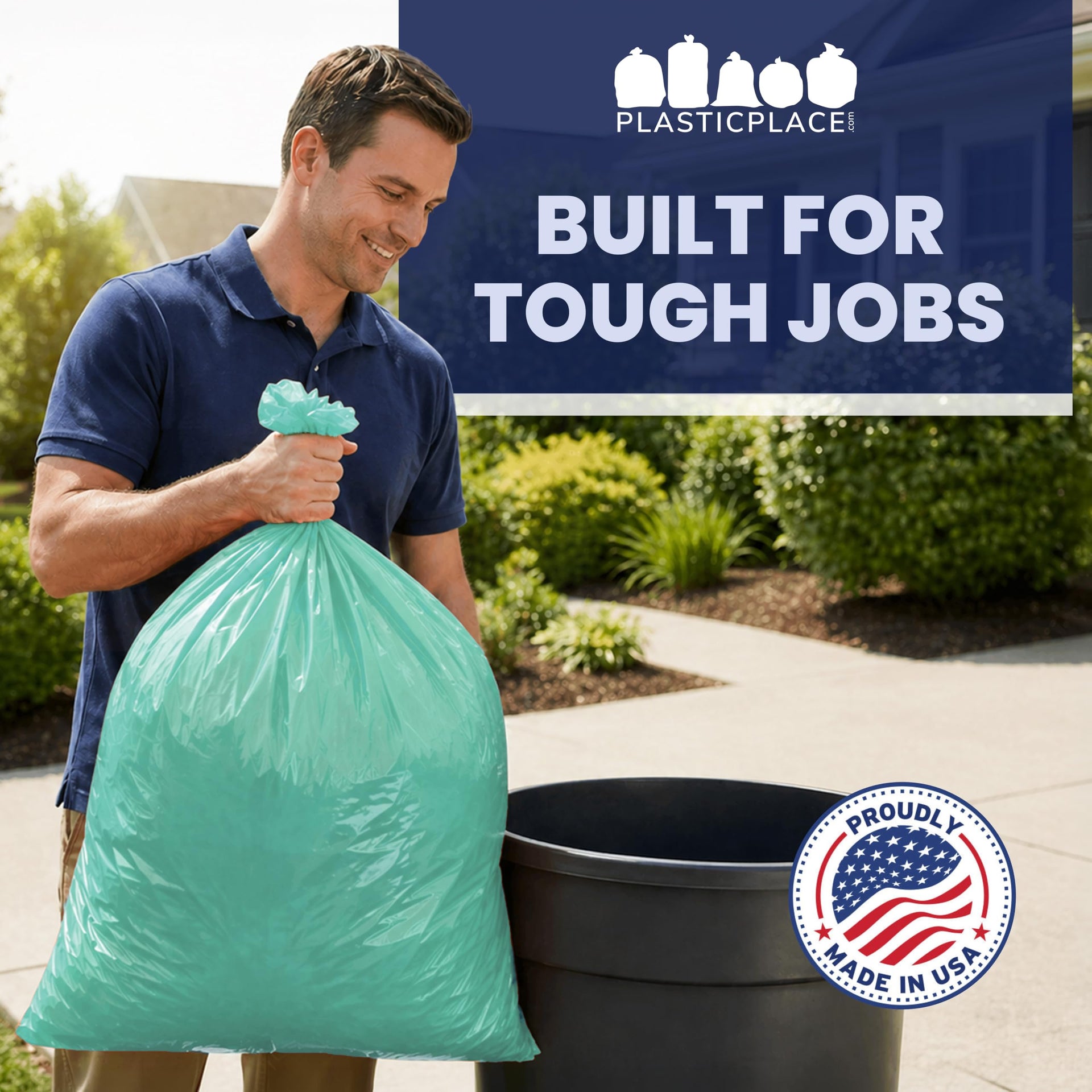 55 60 gallon Trash Bags │ 1.2 Mil │ Green Heavy Duty Garbage Can Liners │ 38” x 58” (50 Count)