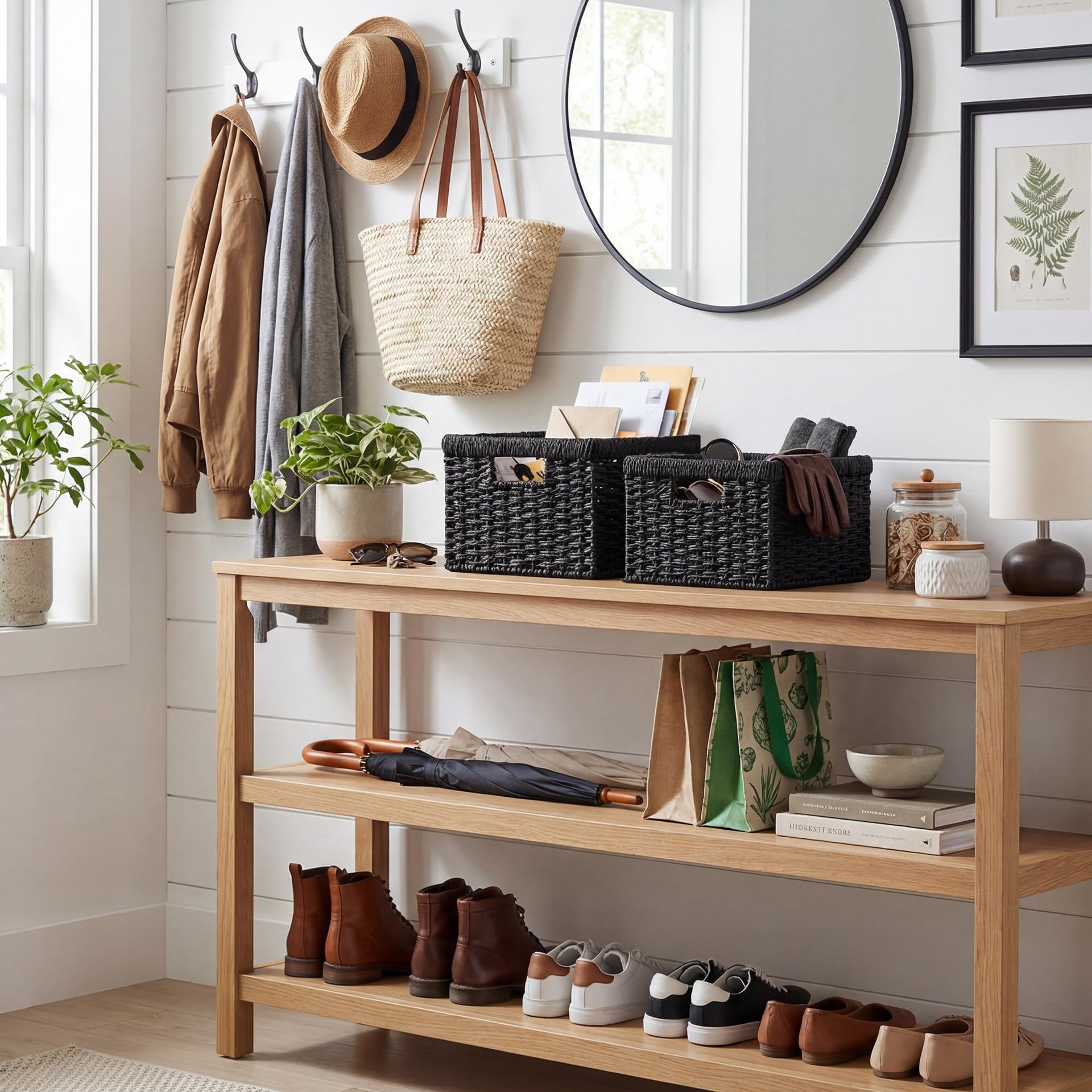 Wicker Baskets with Handles (2 Count)