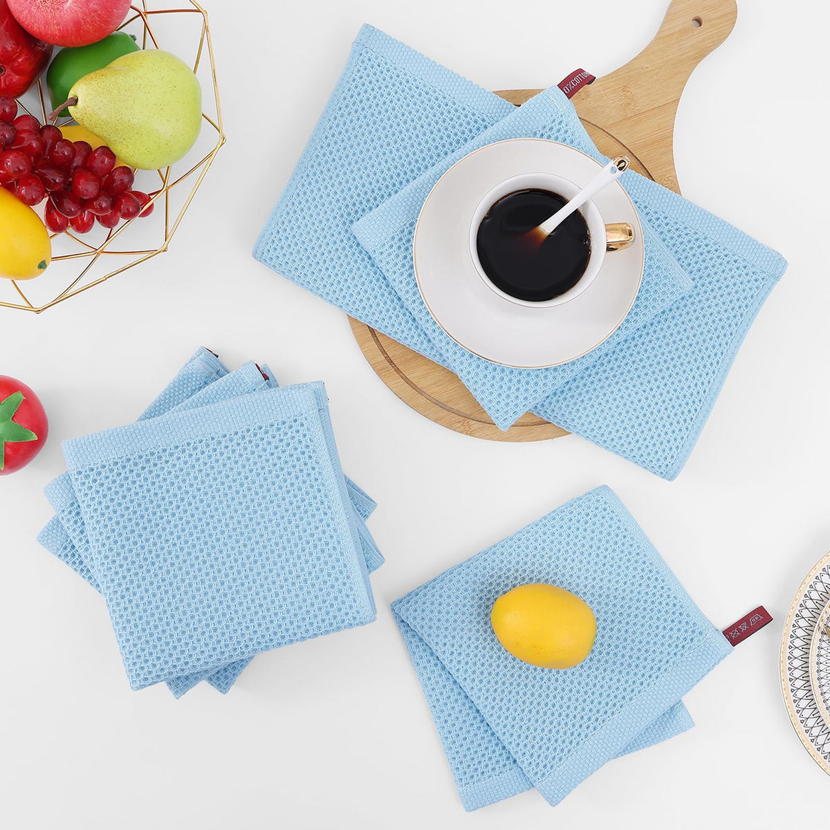 100% Cotton Waffle Weave Kitchen Dish Cloths 12 (12 Count)