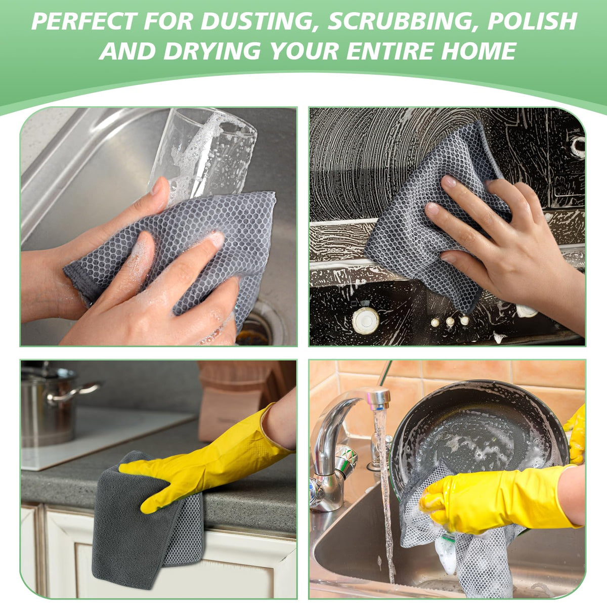 Dish Cloth for Washing Dishes Kitchen Washcloth Cleaning Cloth (5 Count)