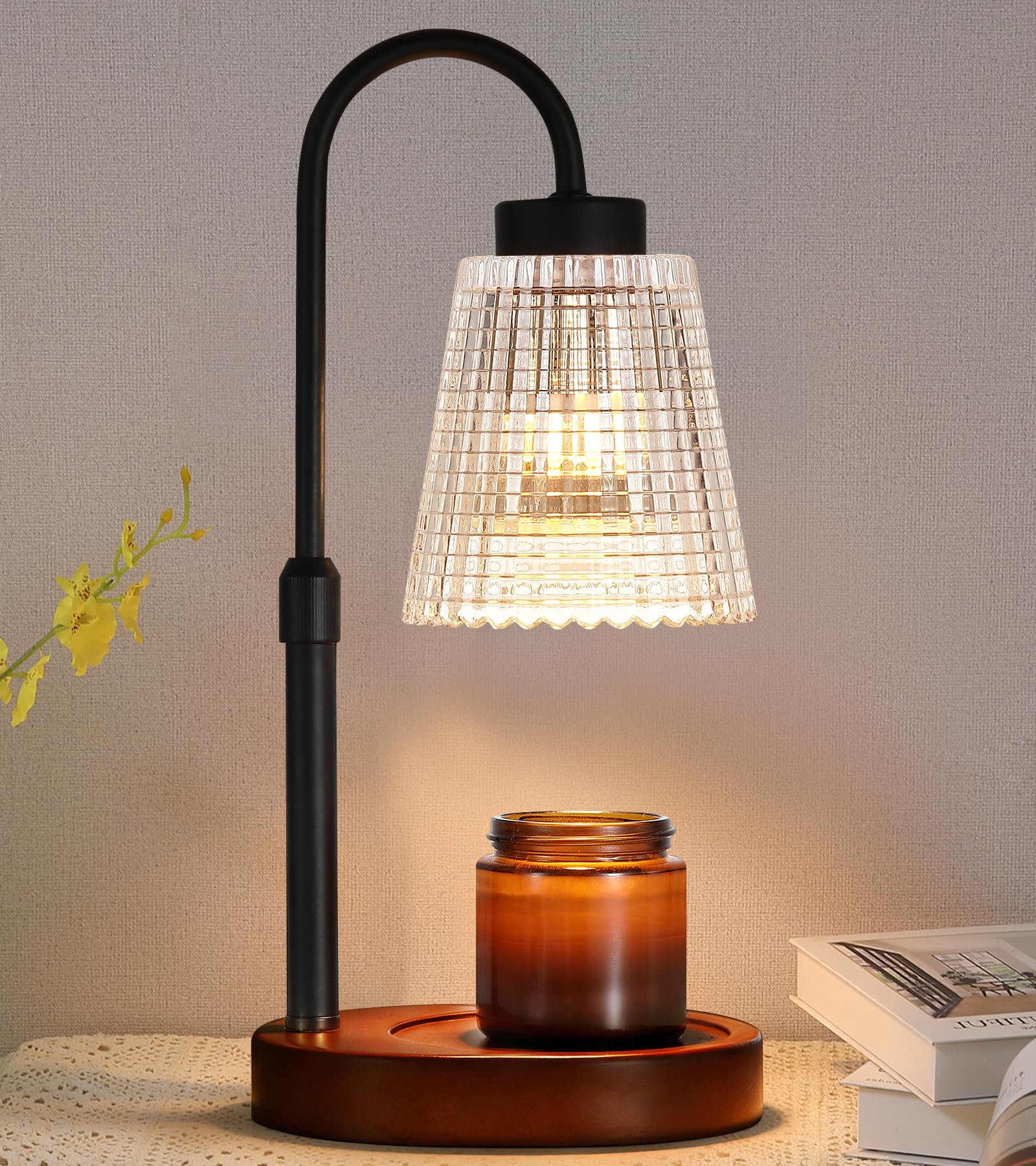 Black Candle Warmer Lamp WithTimer and Dimmer