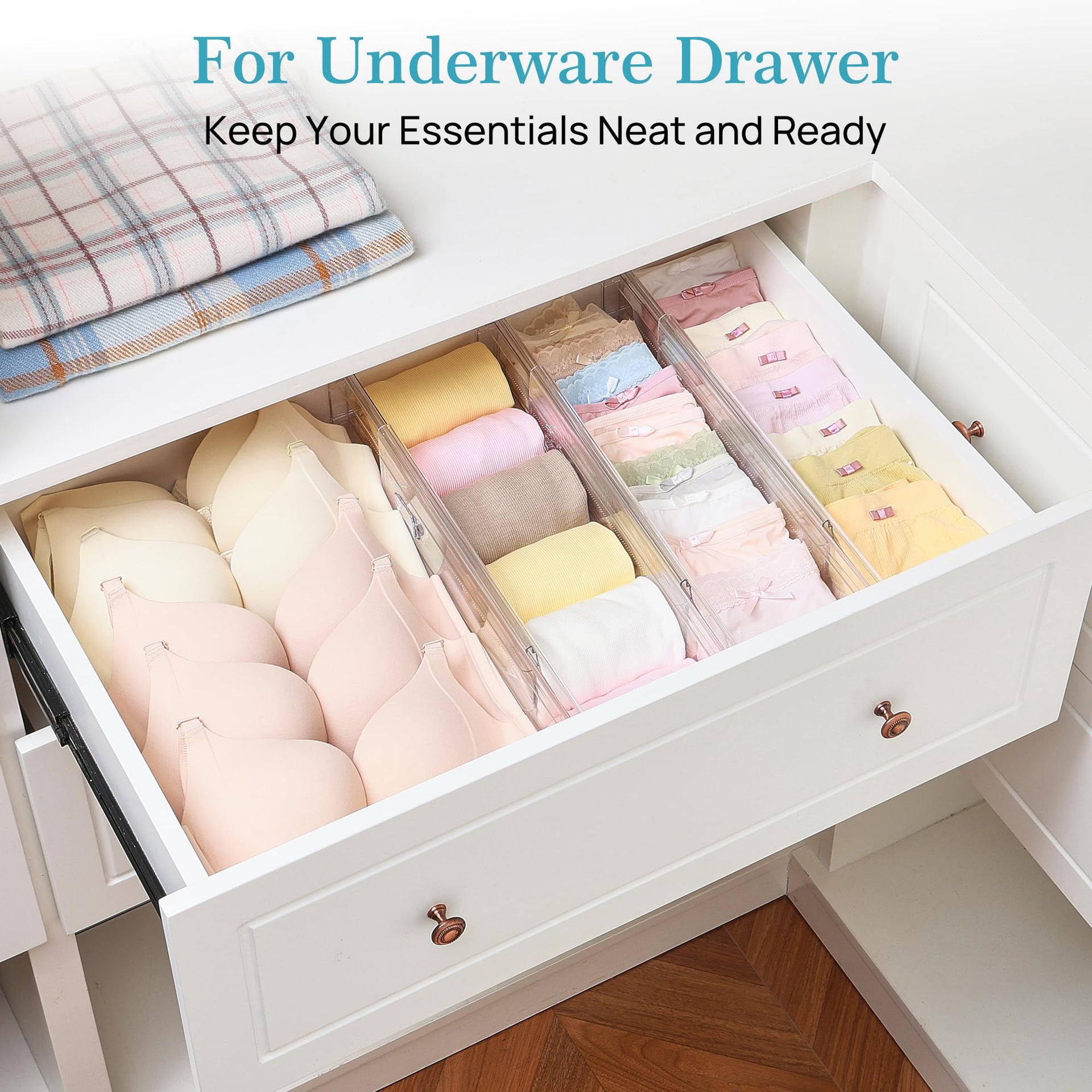 4" Regular Upgrade Drawer Dividers for Clothes (8 Count)