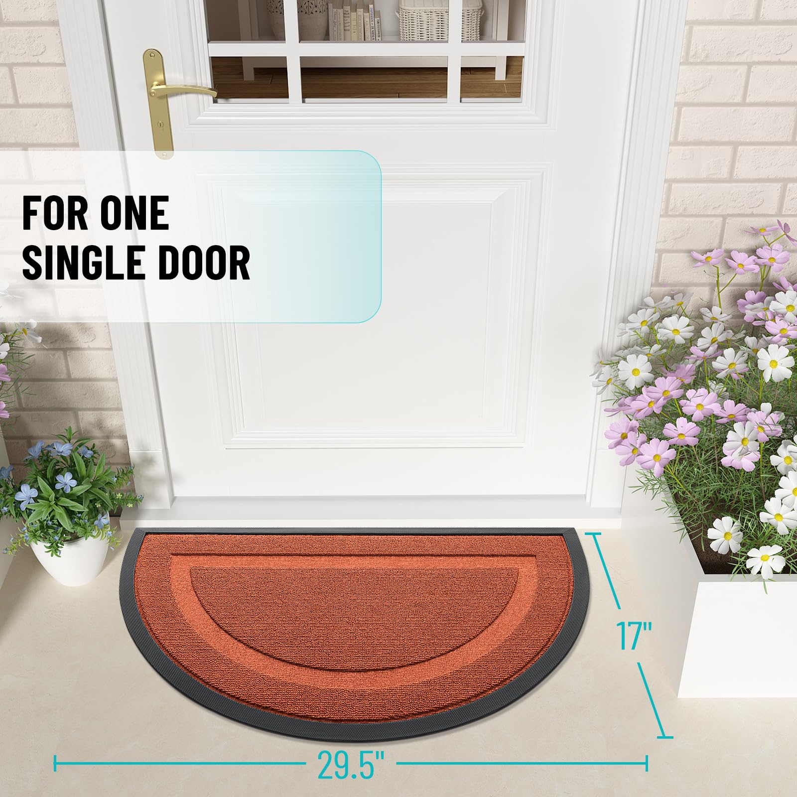 Half Circle Front Door Mat Outside 29.5x17 All
