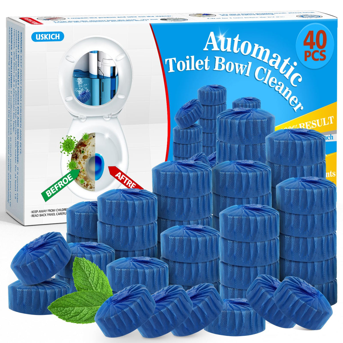40 Pack Toilet Bowl Cleaner Tablets (40 Count)