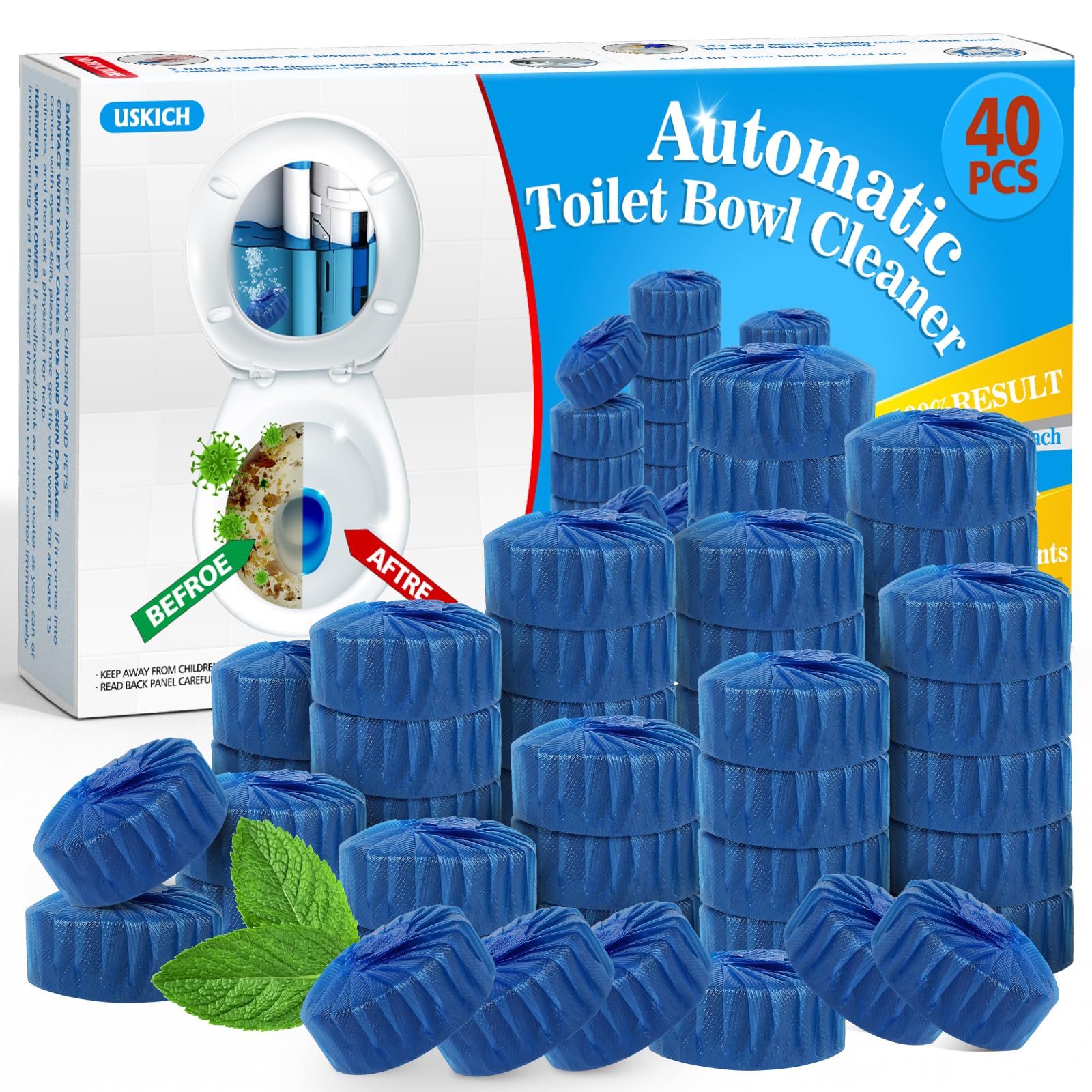 40 Pack Toilet Bowl Cleaner Tablets (40 Count)