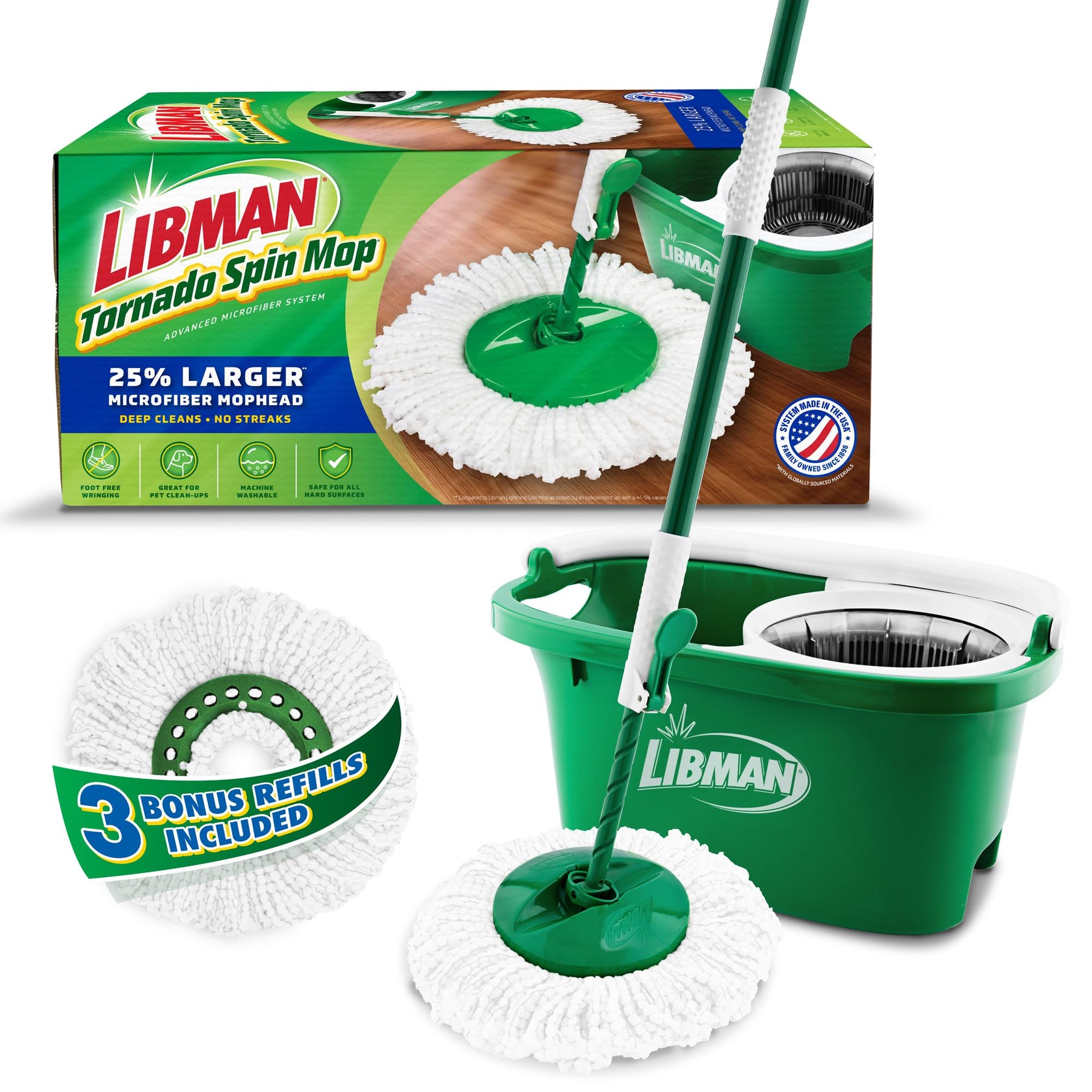 Libman Tornado Spin Mop System with Bucket & Wringer (4 Count)