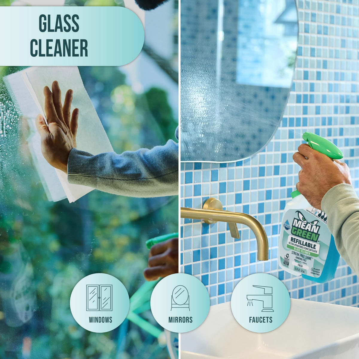 Refillable Ultra Powered Glass Cleaner Concentrate (28.6 Fl Oz) - ModHome Supplies