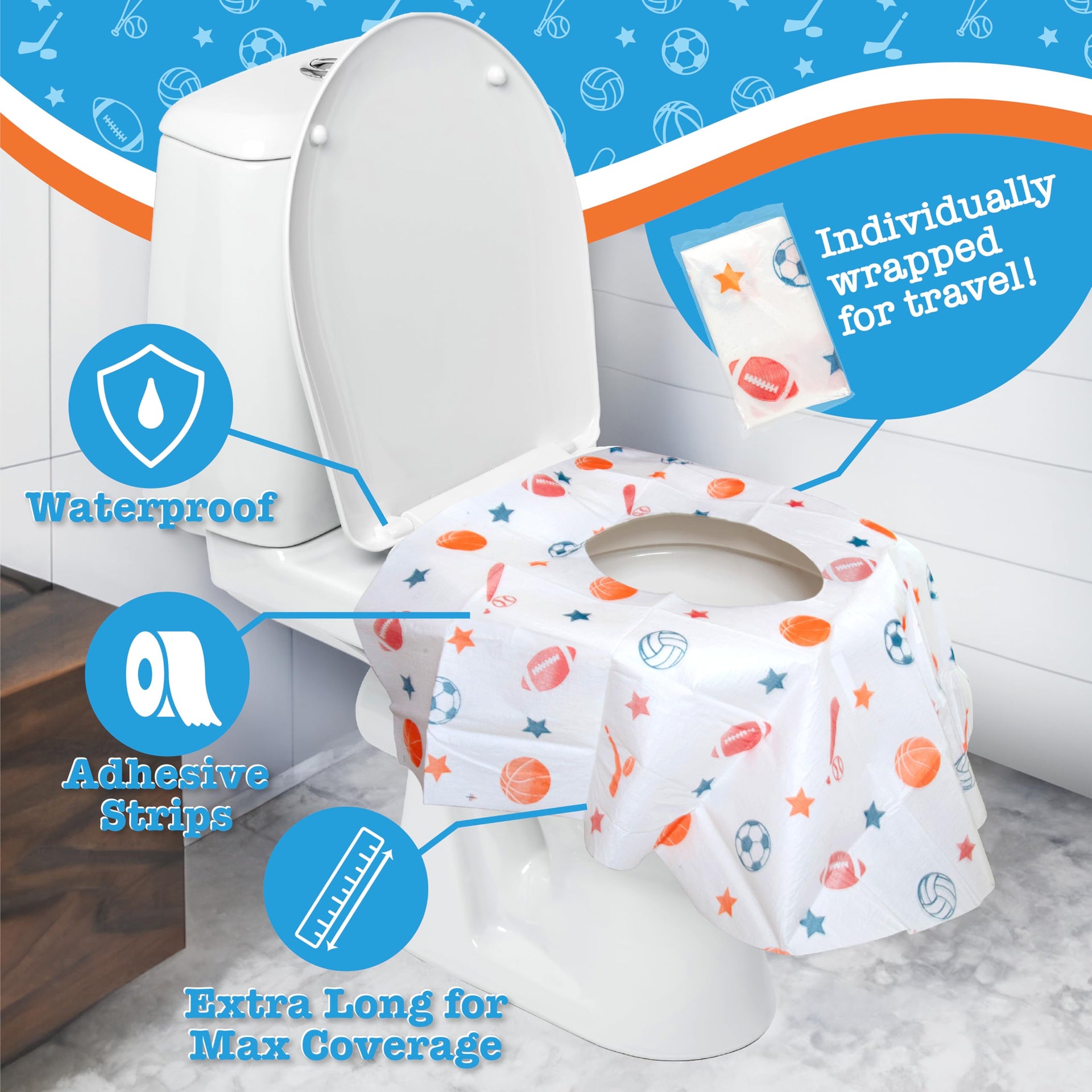 Waterproof Disposable Toilet Seat Covers (20 Count)