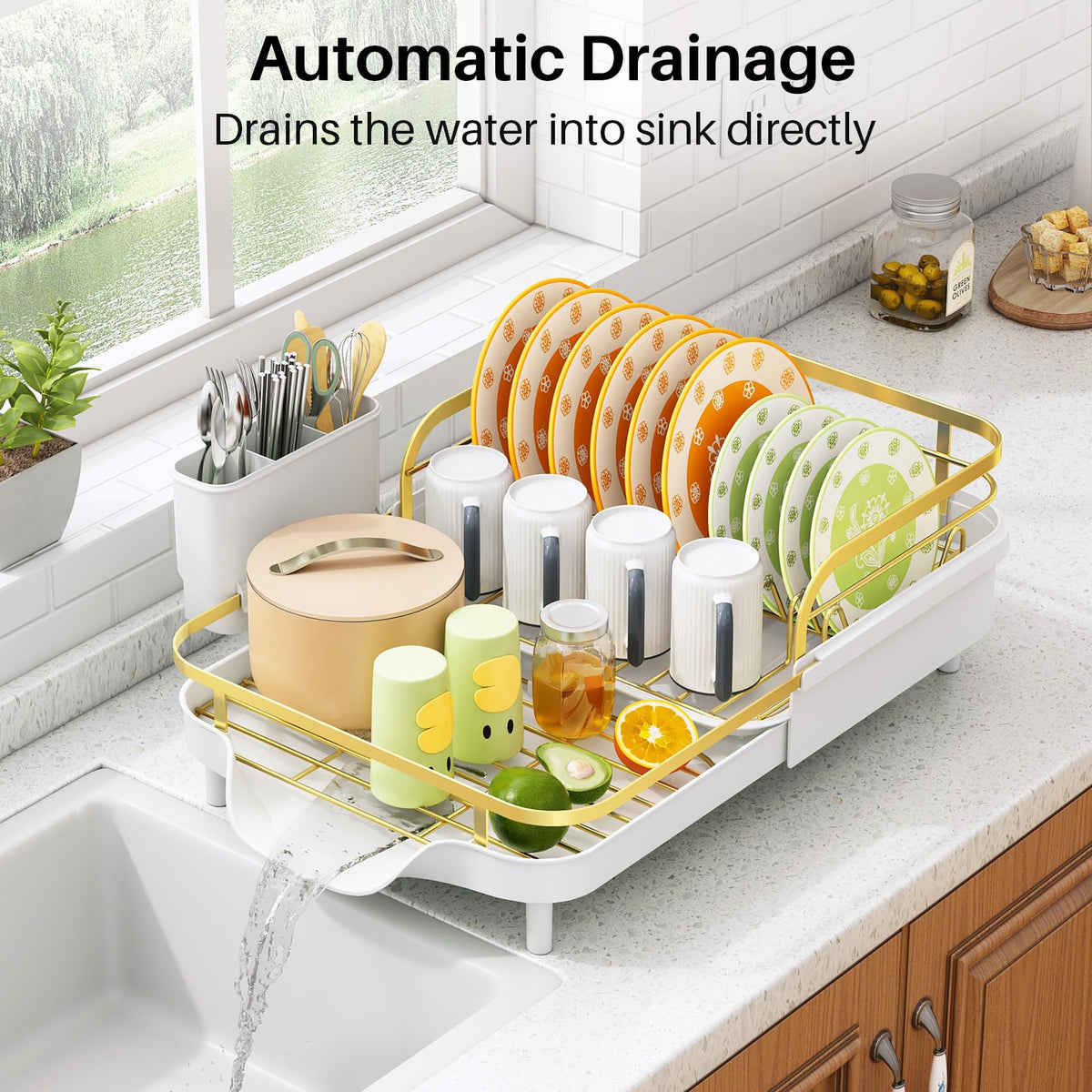 Expandable Dish Drying Rack for Small Kitchen Counter