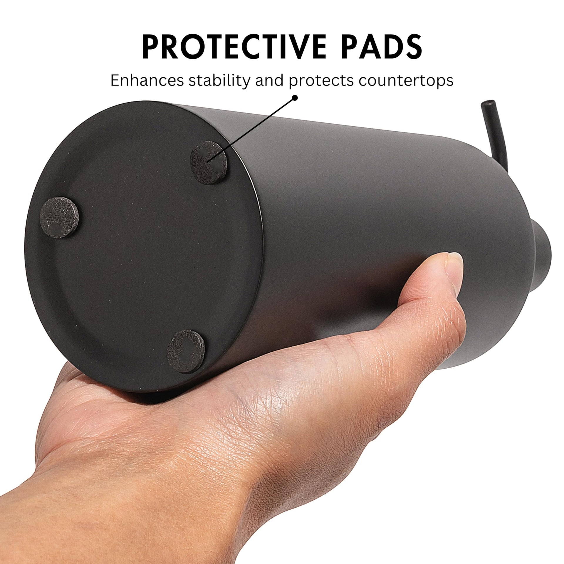 Black Round Stainless Steel Soap Dispenser