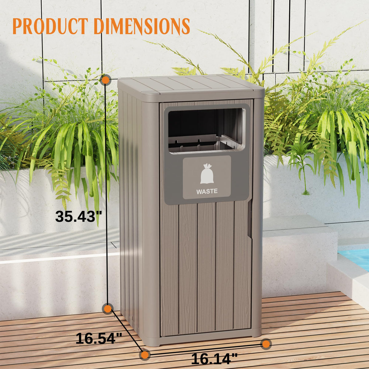 Outdoor Single Barrel Trash Can