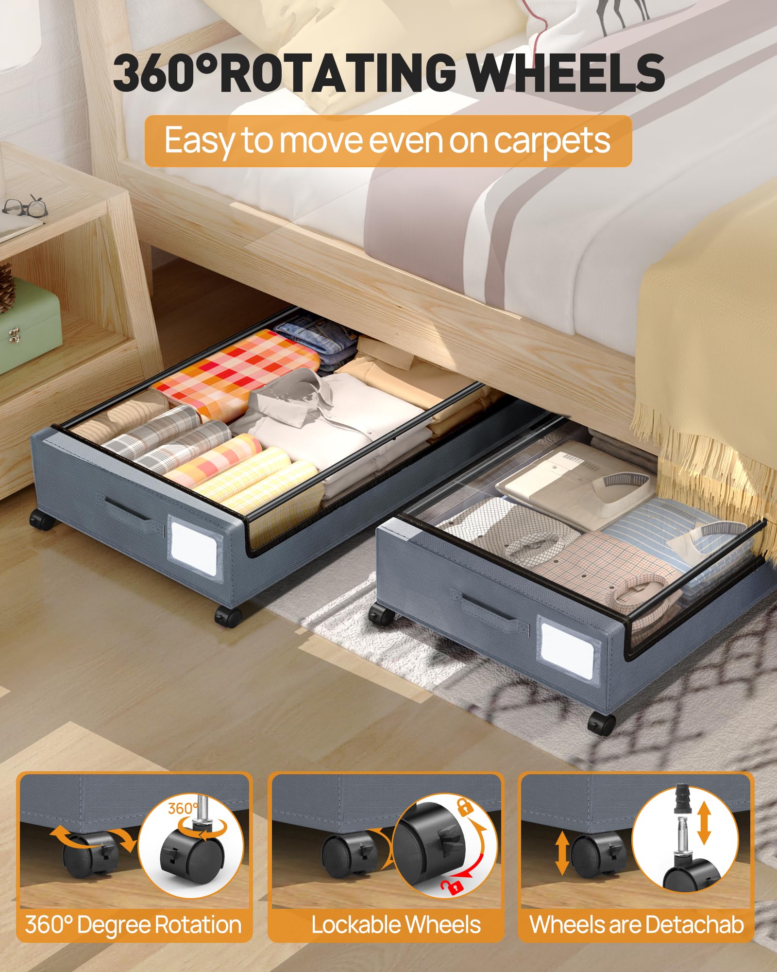Under Bed Storage with Wheels