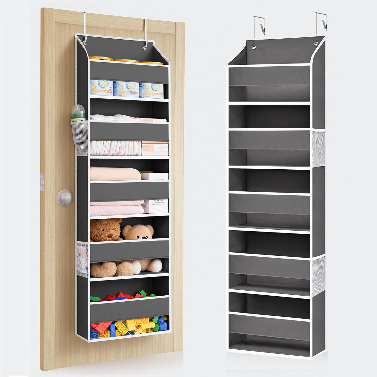 1 Pack Over Door Organizer Hanging Storage Dark Gray
