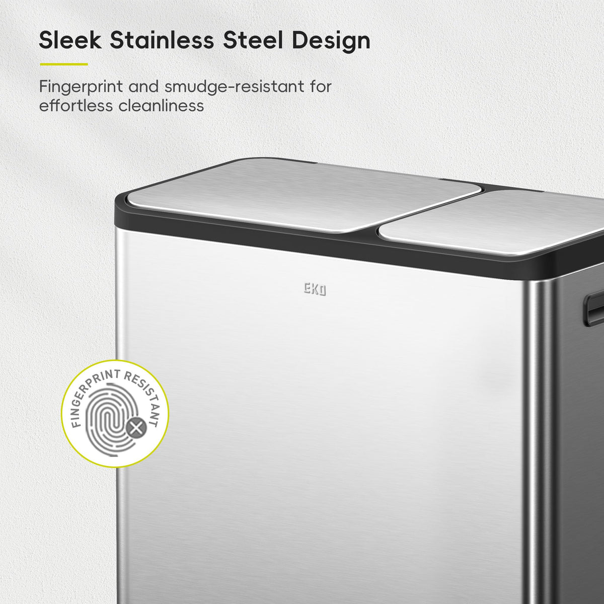 EcoCasa Stainless Steel Dual Step Trash Can for Recycling