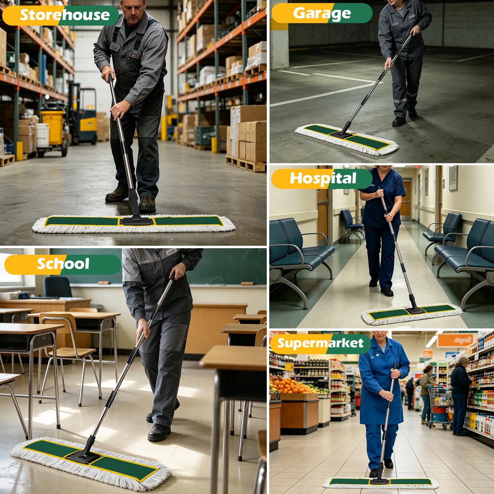 40" Commercial Dust Mop for Floor Cleaning