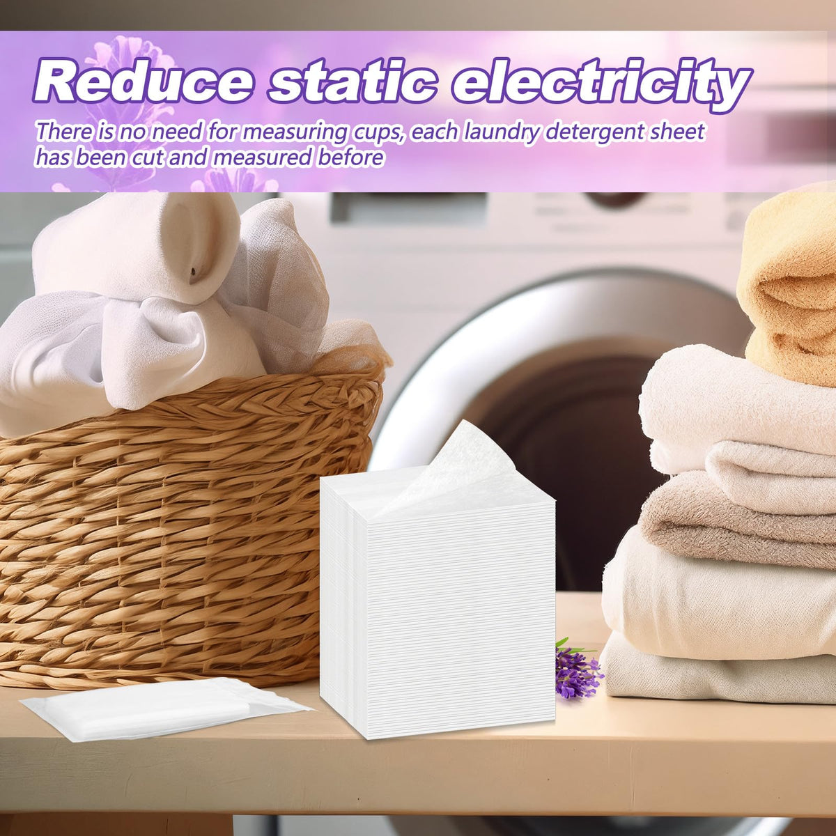 600 Count Dryer Sheets Bulk Fabric Softener Lavender Scent Dryer Sheets Naturally Softens and Removes Static Cling