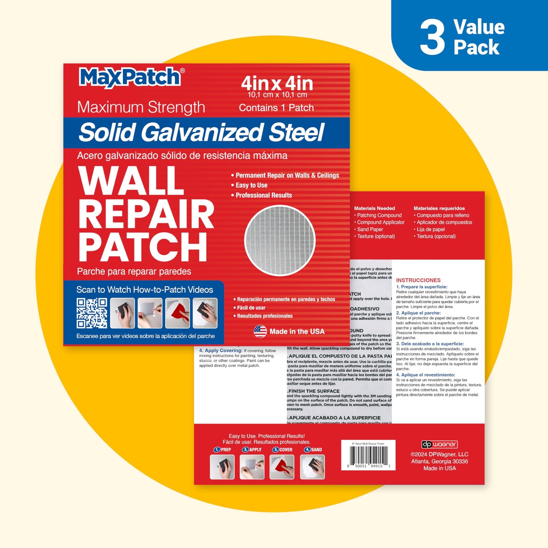 4 in. x 4 in. Solid Metal Self (3 Count)