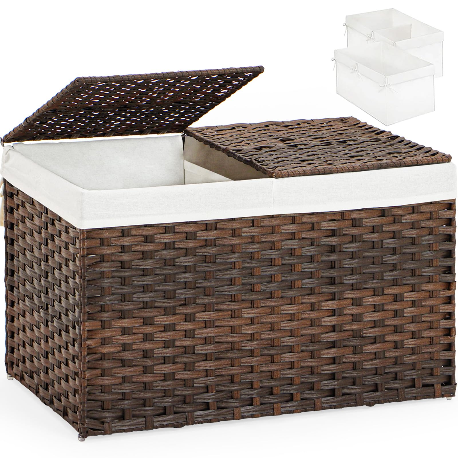 Storage Basket with Lid Wicker Baskets for Storage