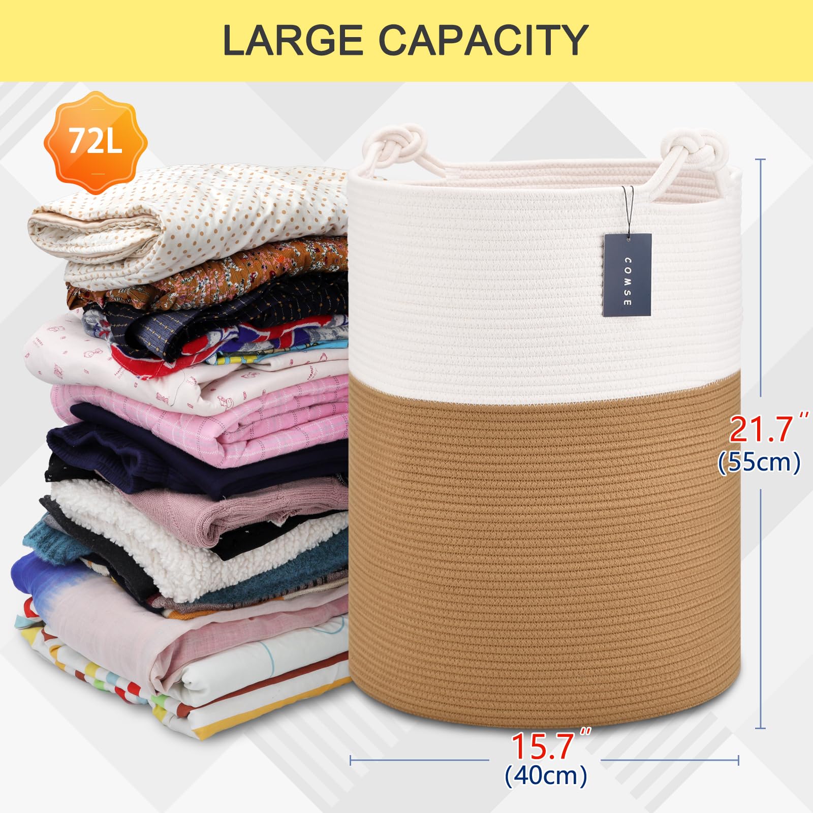 Tall Woven Blanket & Laundry Basket