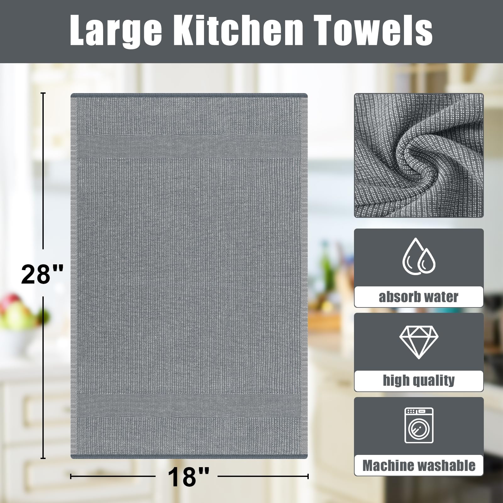 380 GSM Cotton Premium Kitchen Towels 6 Pack (6 Count)