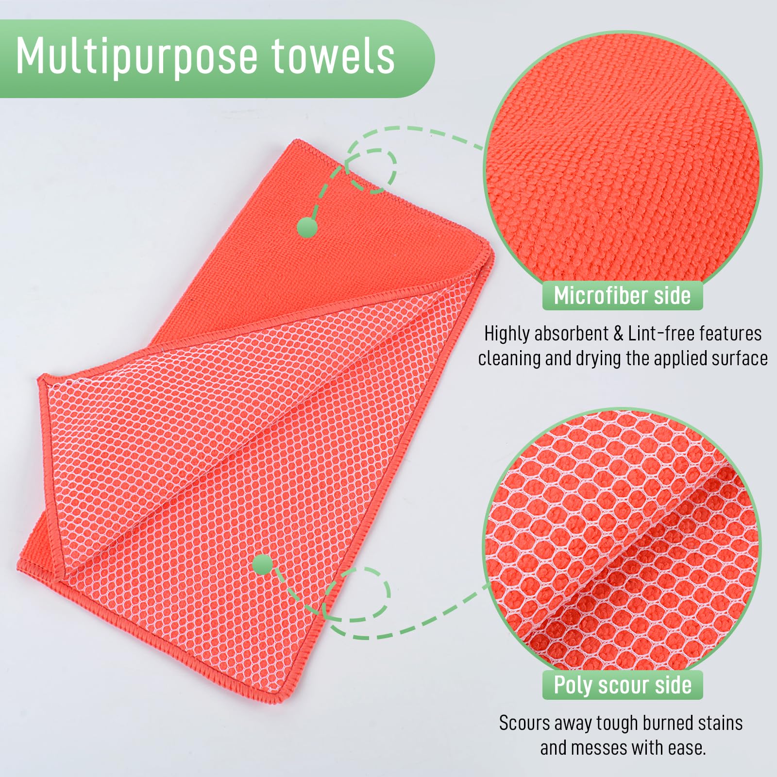 Dish Cloth for Washing Dishes Kitchen Washcloth Cleaning Cloth (10 Count)