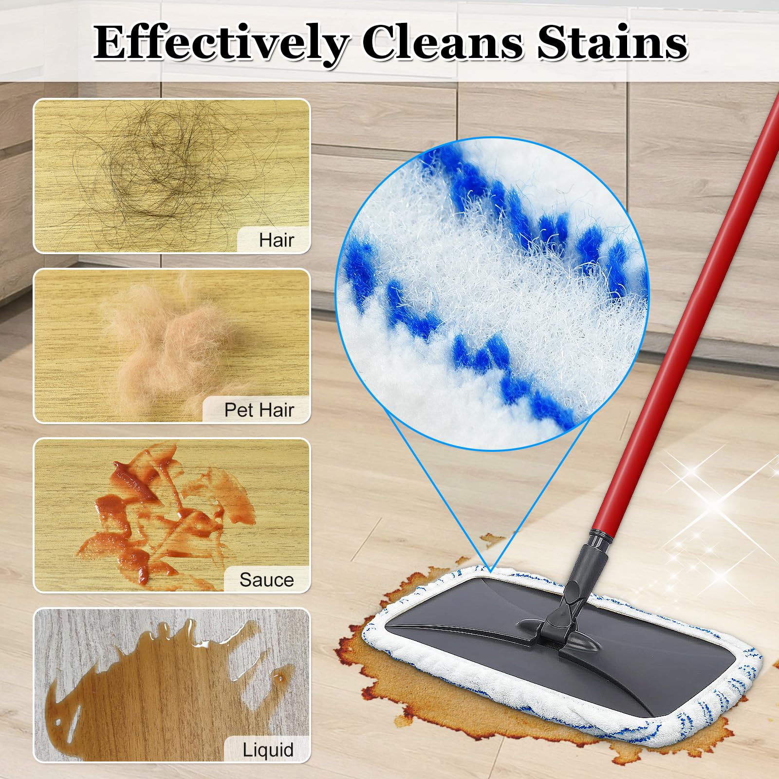 Mop Heads Replacements for Ocedar Hardwood Floor 'N More Microfiber Mop (3 Count)