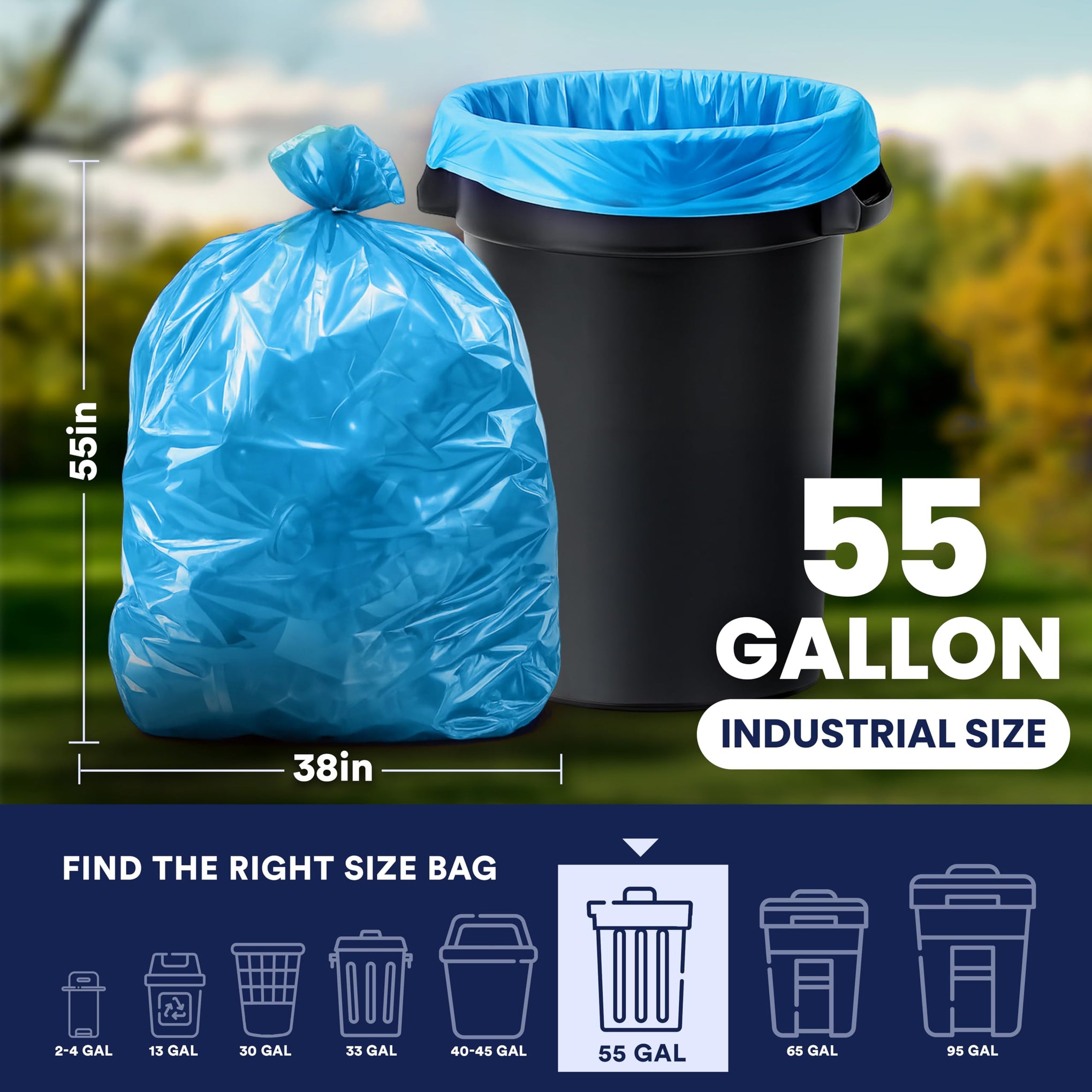 55 Gallon Recycling Bags (100 Count)