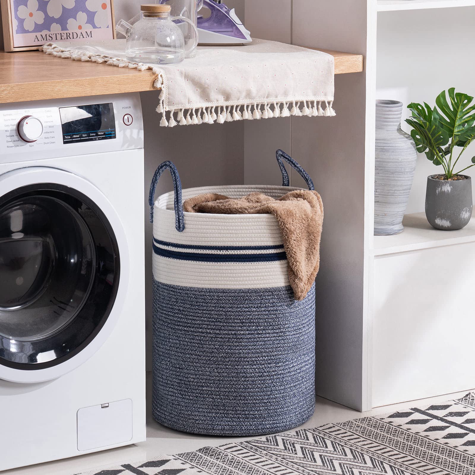 Woven Rope Laundry Hamper Basket by YOUDENOVA - ModHome Supplies