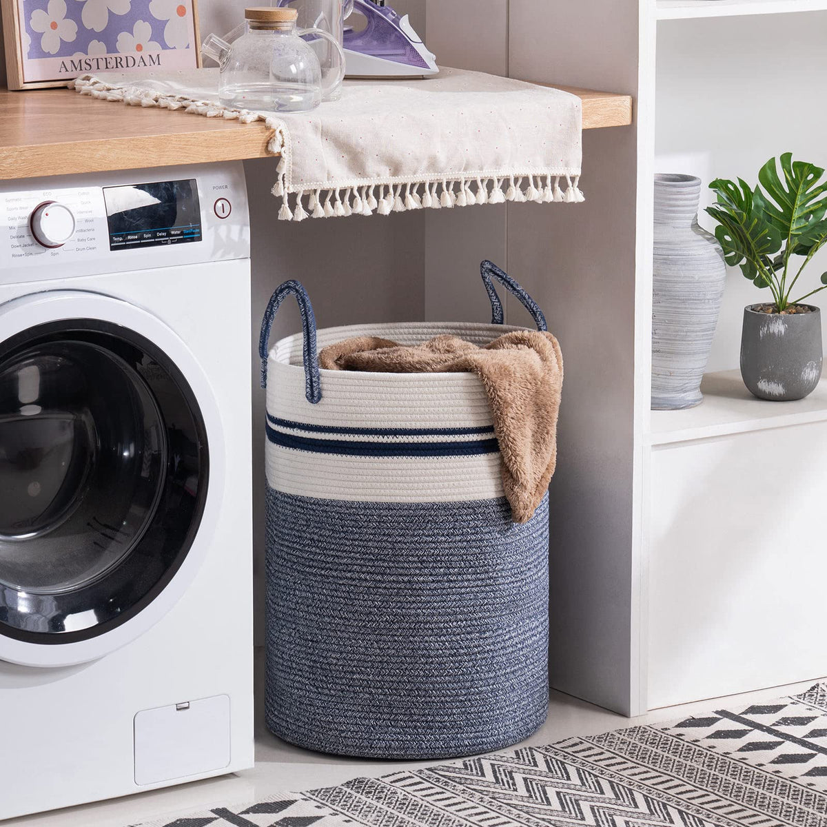Woven Rope Laundry Hamper Basket by YOUDENOVA - ModHome Supplies