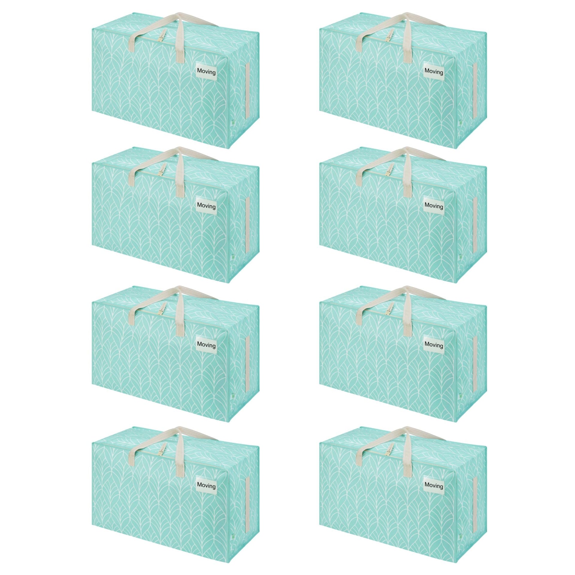 8 Pack Extra Large Heavy Duty Moving Bags with Wide Opening & Reinforced Handles (8 Count)