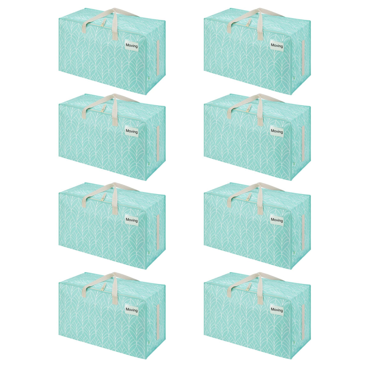 8 Pack Extra Large Heavy Duty Moving Bags with Wide Opening & Reinforced Handles (8 Count)