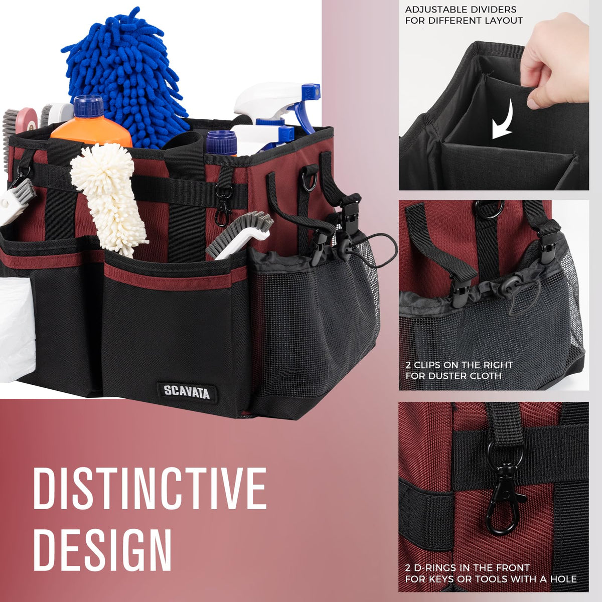 Compact Wearable Cleaning Caddy with Handle & Shoulder Straps