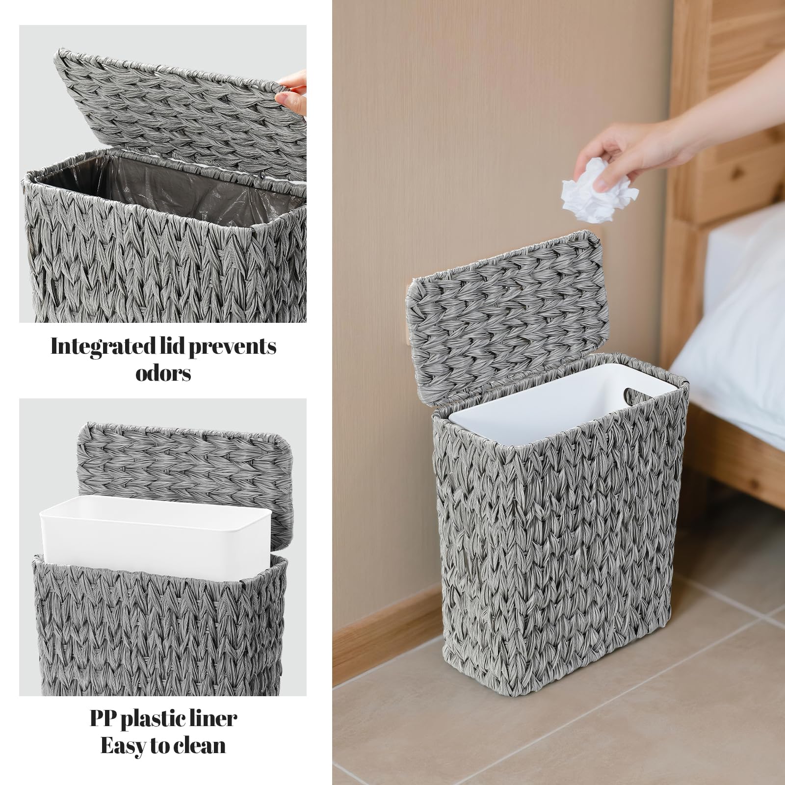 3 Gallon Wicker Trash Can