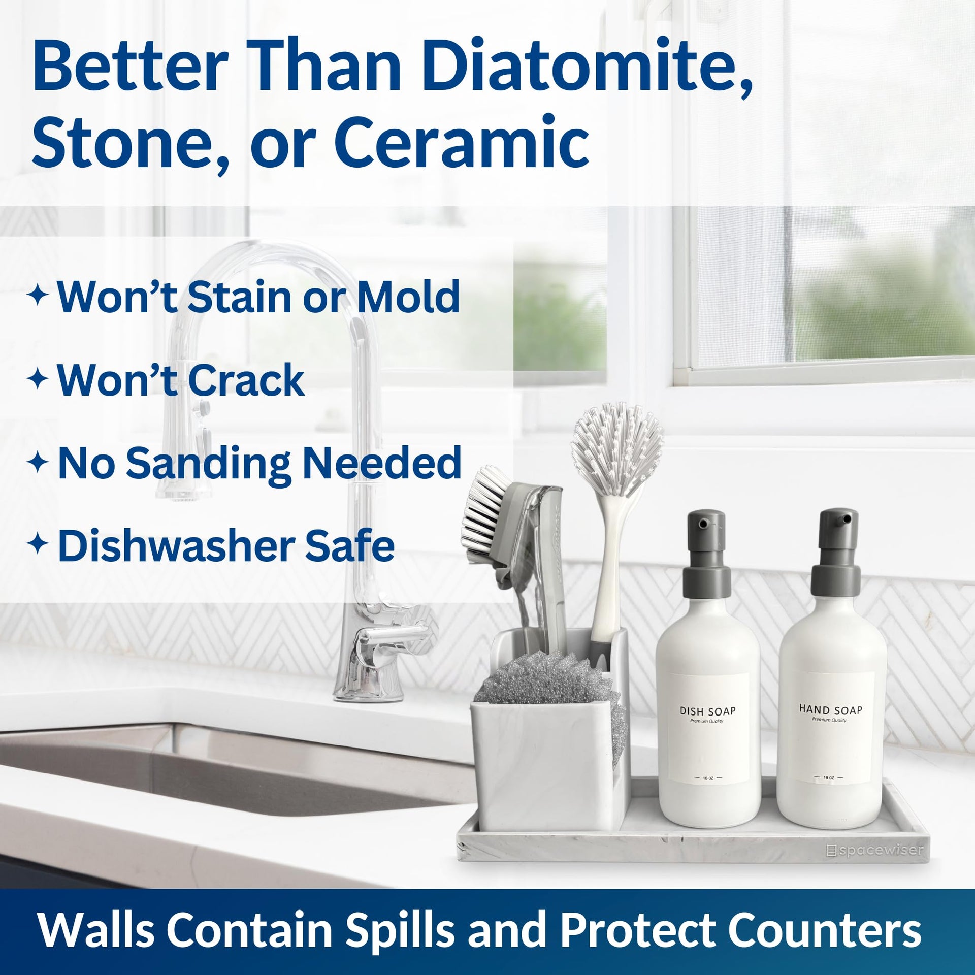 Silicone Countertop & Vanity Bathroom Tray