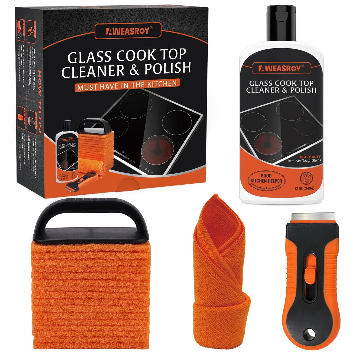 20pcs Glass Stove Top Cleaner Kit 12 oz (12 Fl Oz)