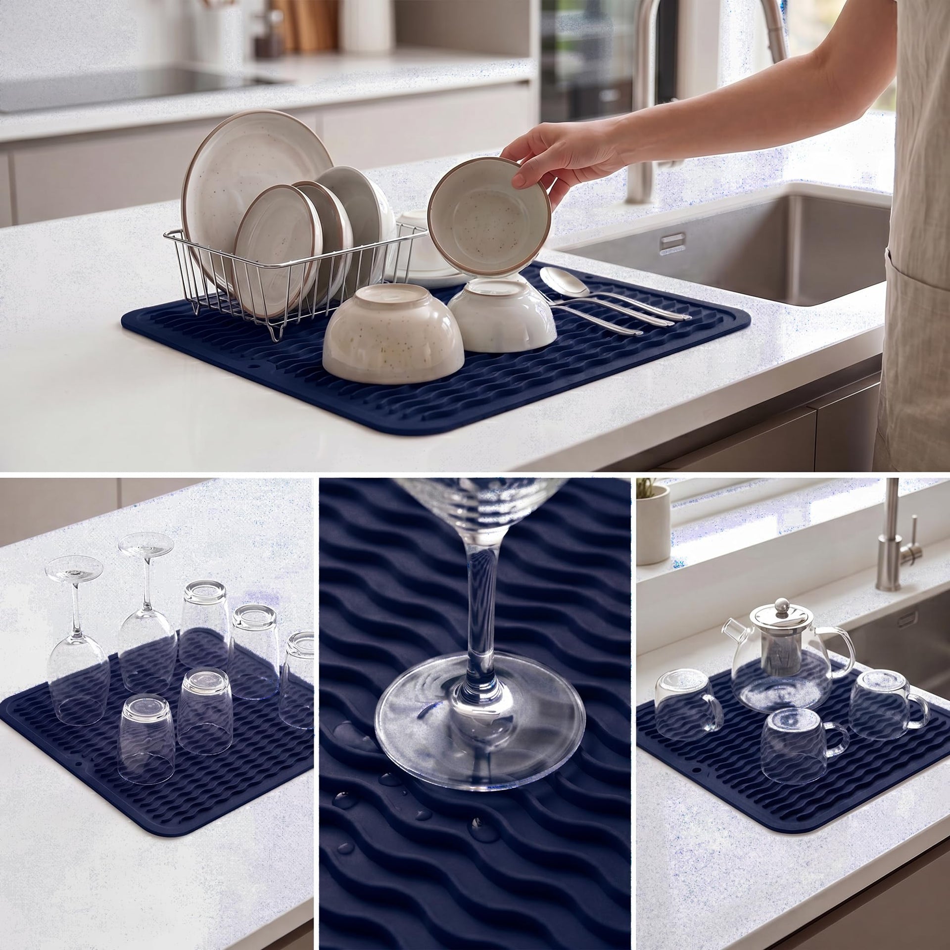 Silicone Dish Drying Mat for Multiple Usage