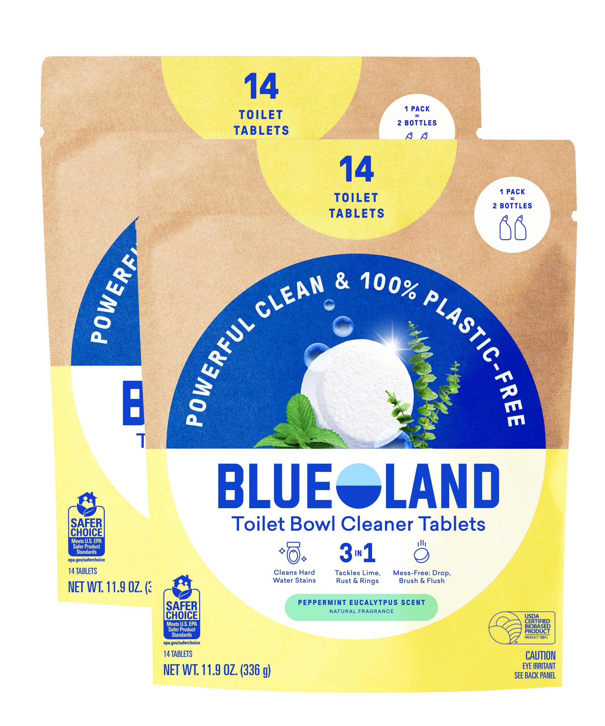 100% Plastic Free Toilet Bowl Cleaner Tablets 28 Count